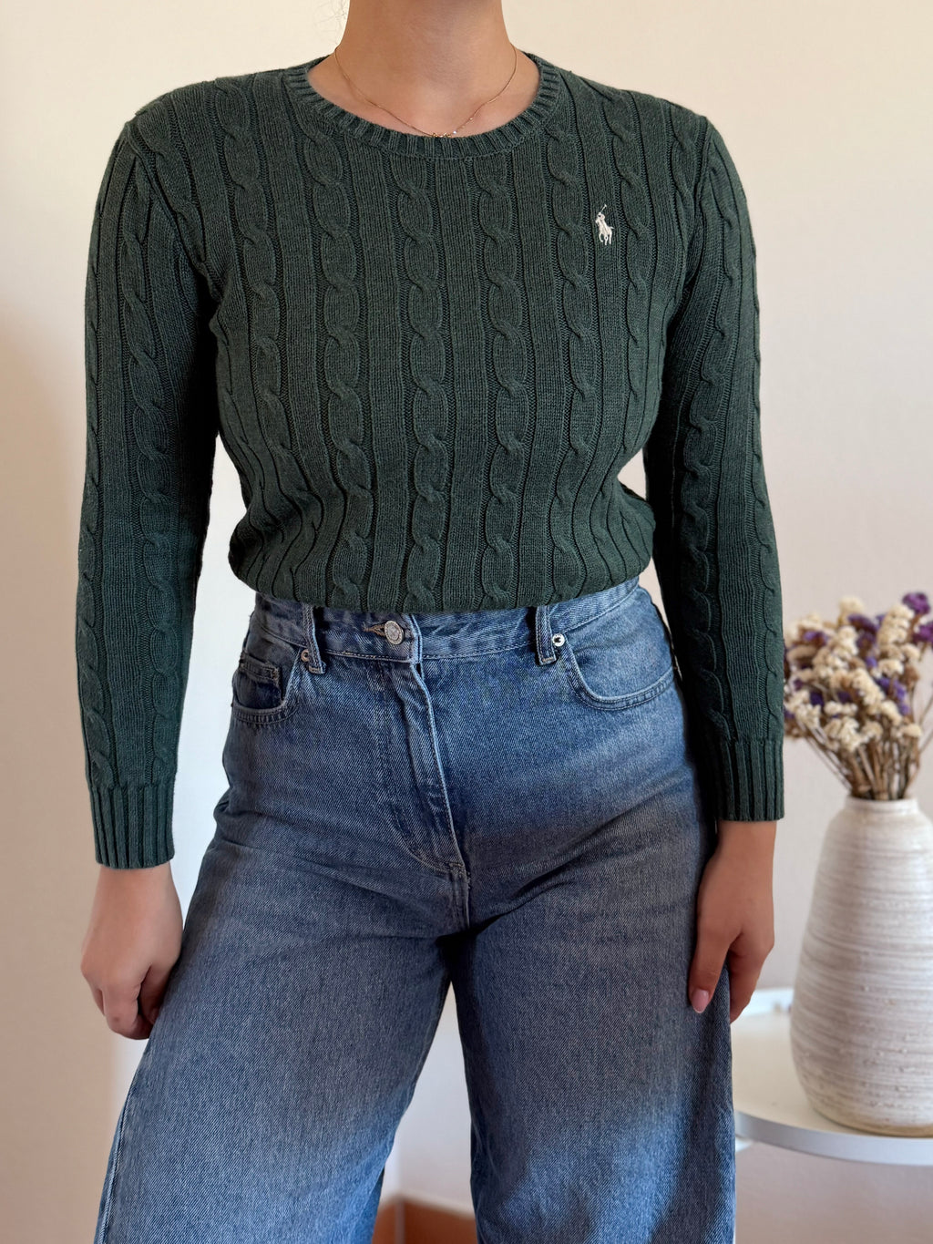 Ralph Lauren Cable Knit Round Neck Sweater