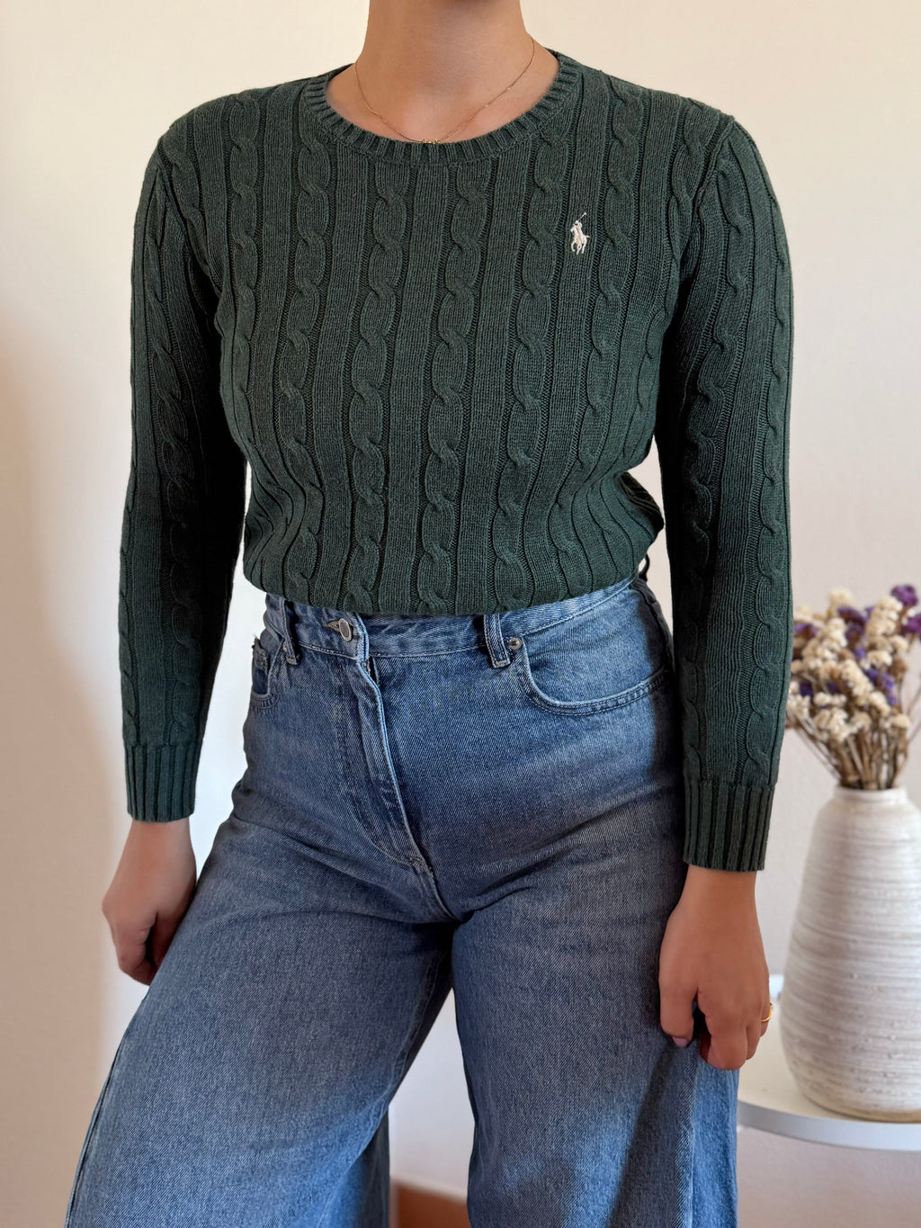 Ralph Lauren Cable Knit Round Neck Sweater