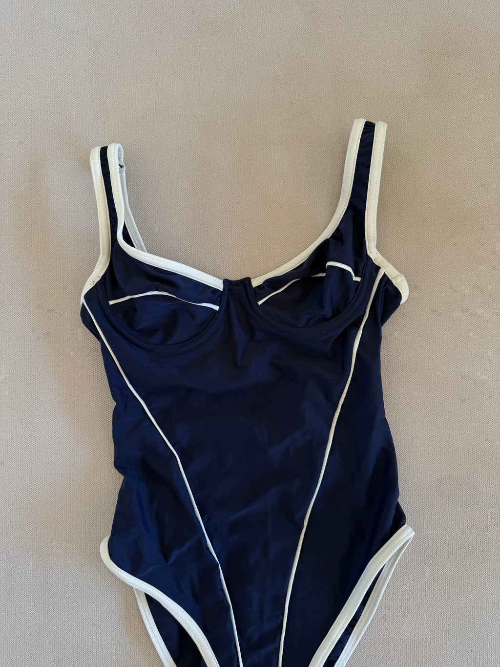 Fato de Banho Vintage Lusmar Azul e Branco c/ Aro (Veste S)