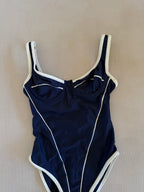Fato de Banho Vintage Lusmar Azul e Branco c/ Aro (Veste S)