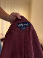 Camisa Ralph Lauren Bombazina Bordô | Oversized Vintage Preppy