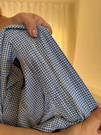 Camisa Ralph Lauren Xadrez Vichy Azul e Branco | Oversized Vintage Preppy