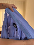 Camisa Ralph Lauren Azul Lavanda Lisa | Logo Lilás Oversized Preppy