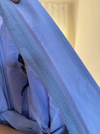 Camisa Ralph Lauren Azul Lavanda Lisa | Logo Lilás Oversized Preppy