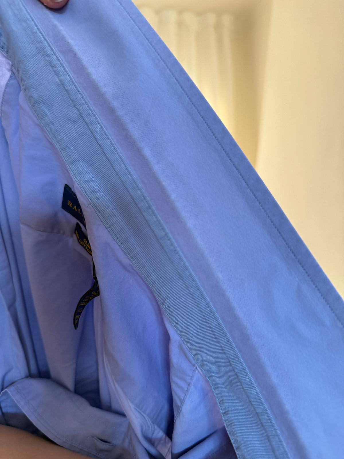 Camisa Ralph Lauren Azul Lavanda Lisa | Logo Lilás Oversized Preppy