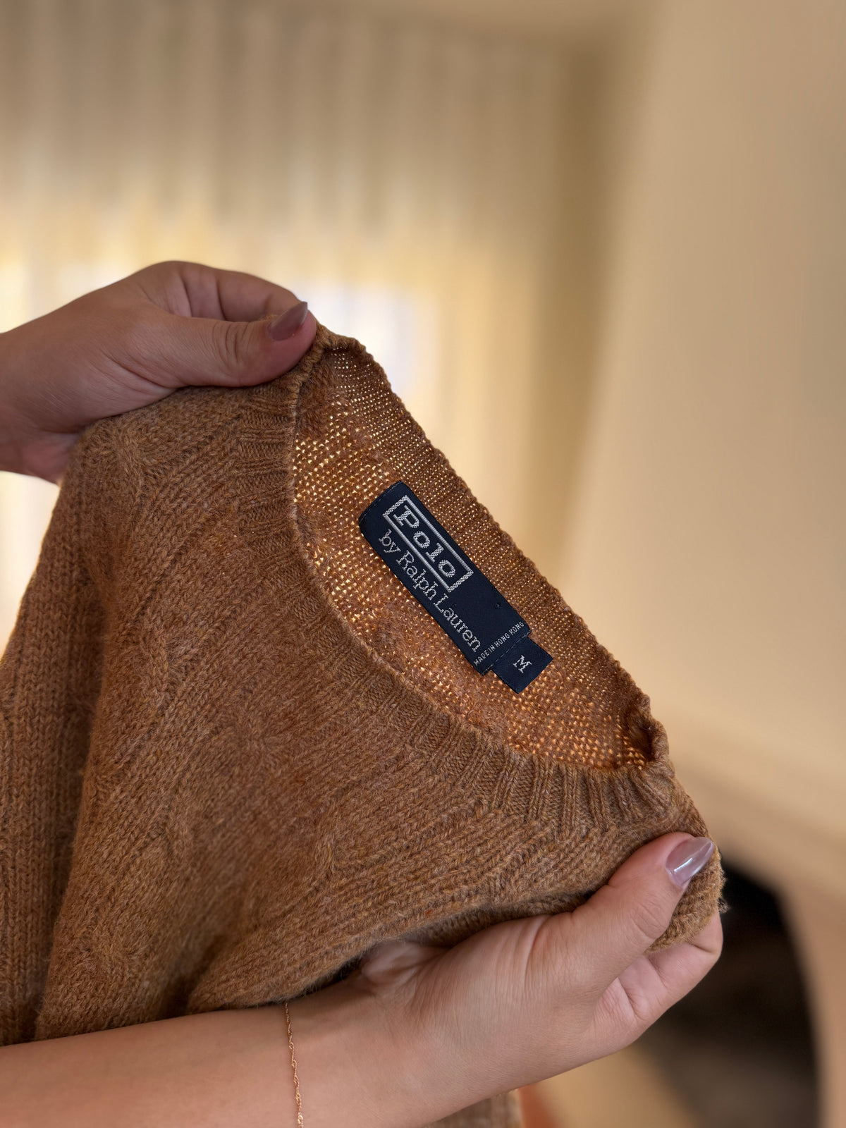 Camisola Polo Ralph Lauren Lambswool Camel | Cable Knit Vintage Preppy