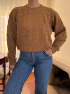 Camisola Polo Ralph Lauren Lambswool Camel | Cable Knit Vintage Preppy