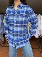 Camisa Ralph Lauren Azul Slim Fit 100% Algodão - Tamanho L
