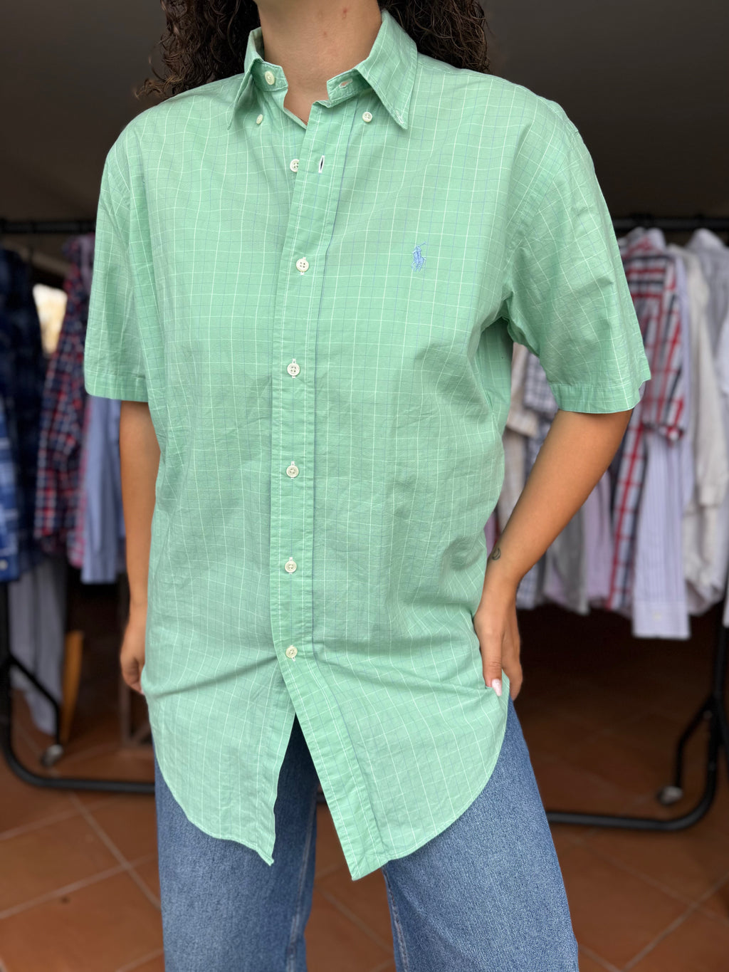 Camisa Ralph Lauren Verde Yarmouth 100% Algodão - Tamanho L