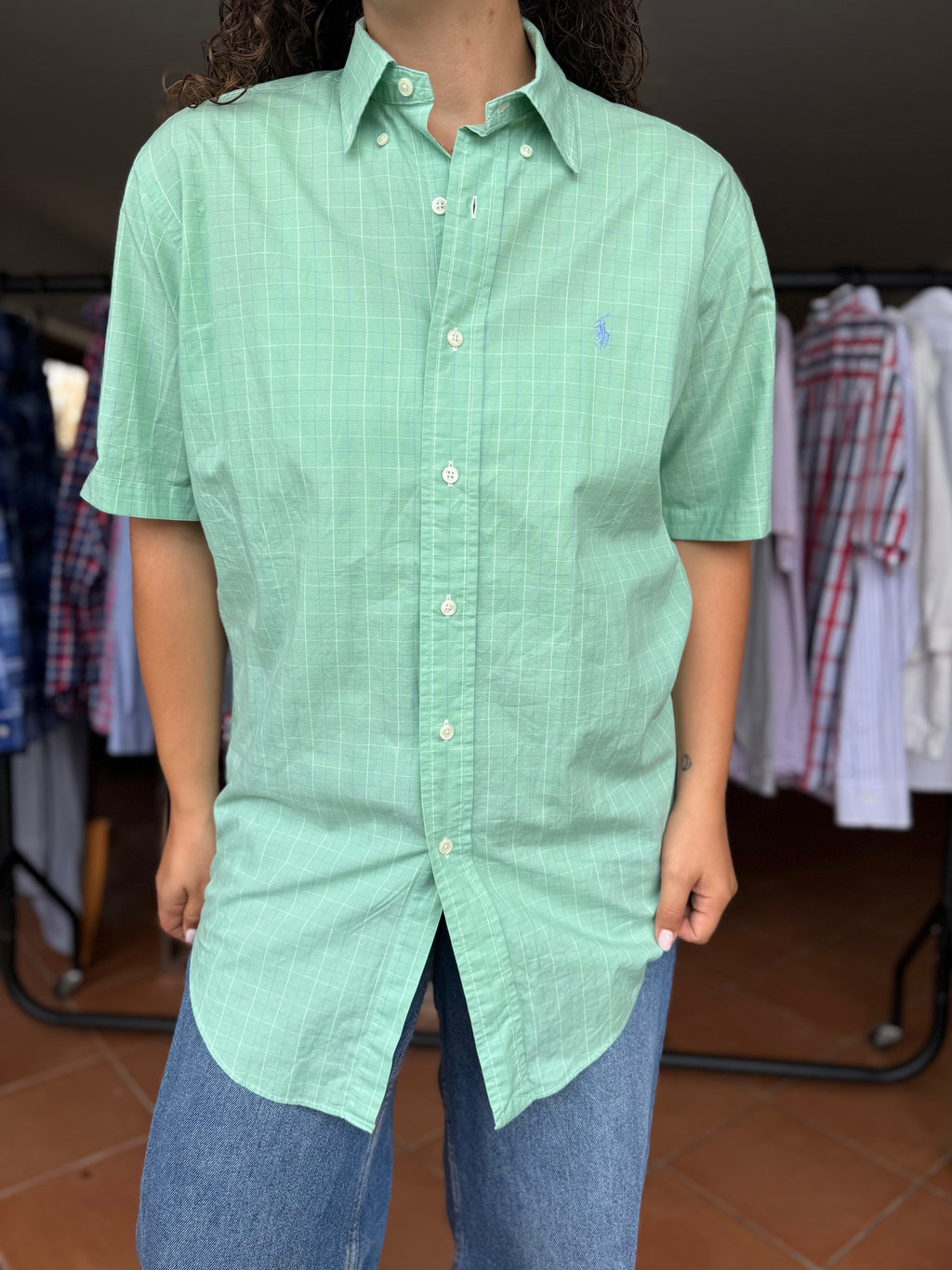 Camisa Ralph Lauren Verde Yarmouth 100% Algodão - Tamanho L