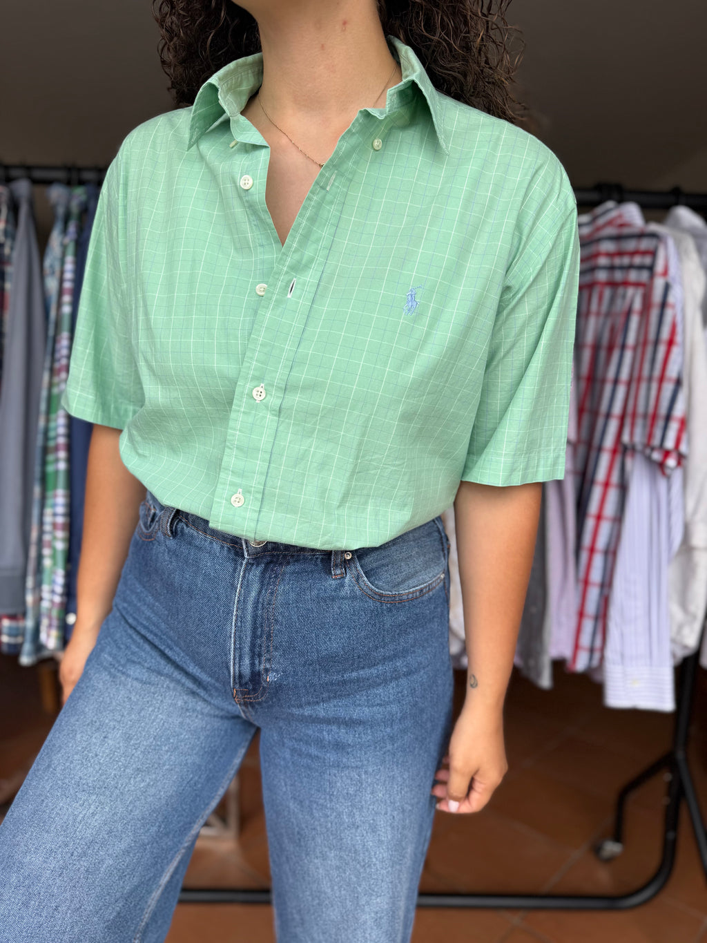 Camisa Ralph Lauren Verde Yarmouth 100% Algodão - Tamanho L