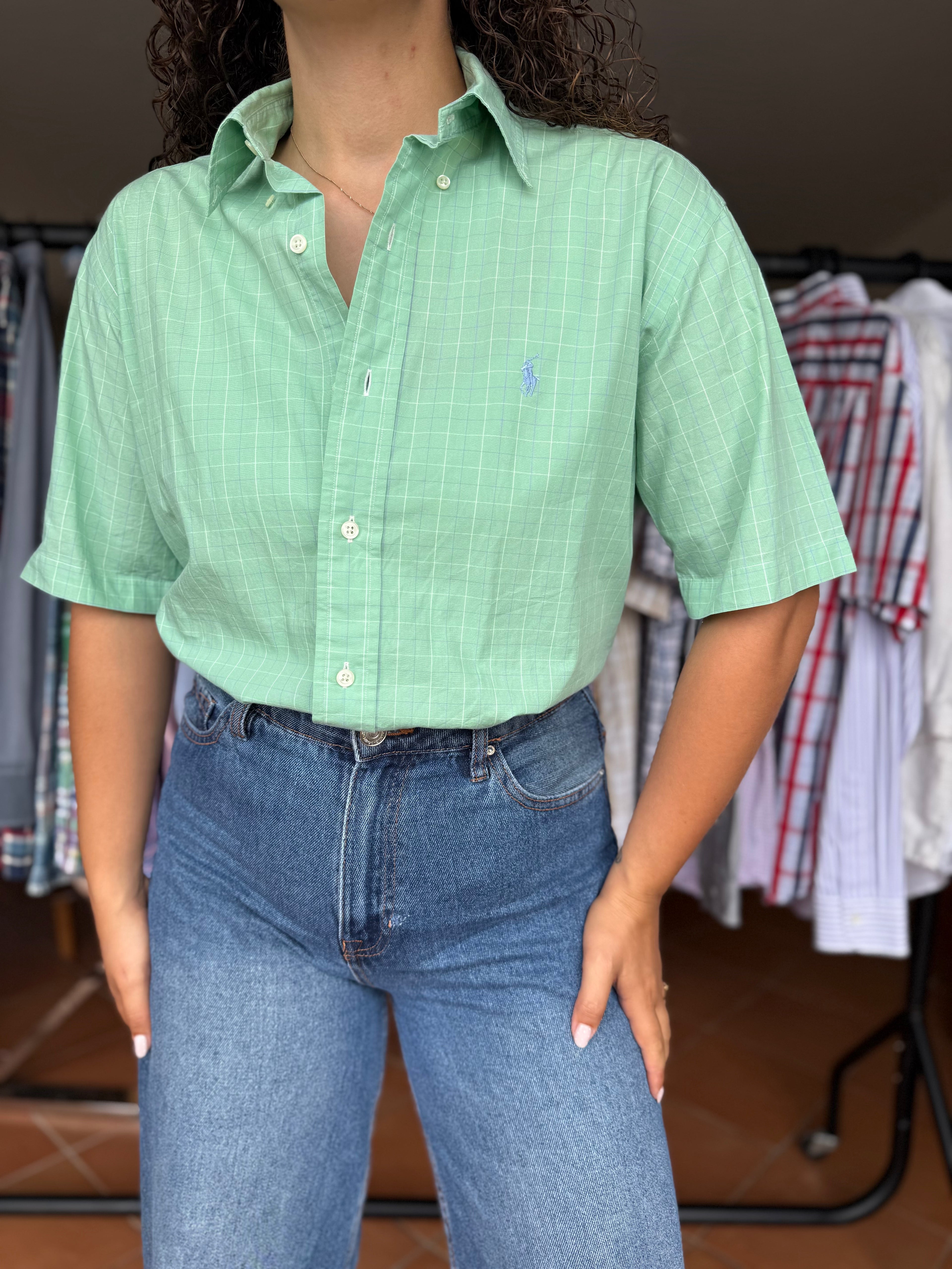 Camisa Ralph Lauren Verde Yarmouth 100% Algodão - Tamanho L