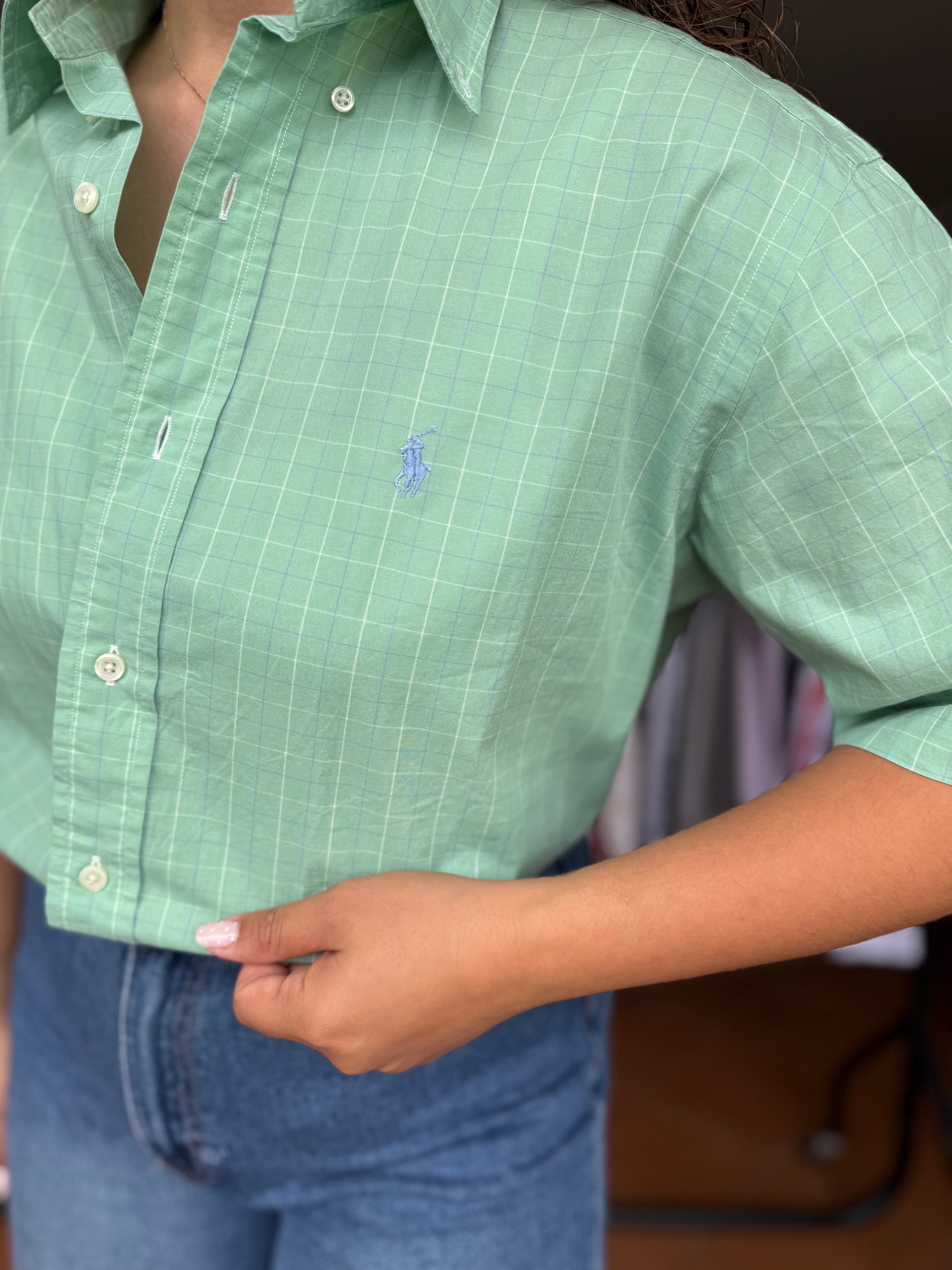 Camisa Ralph Lauren Verde Yarmouth 100% Algodão - Tamanho L