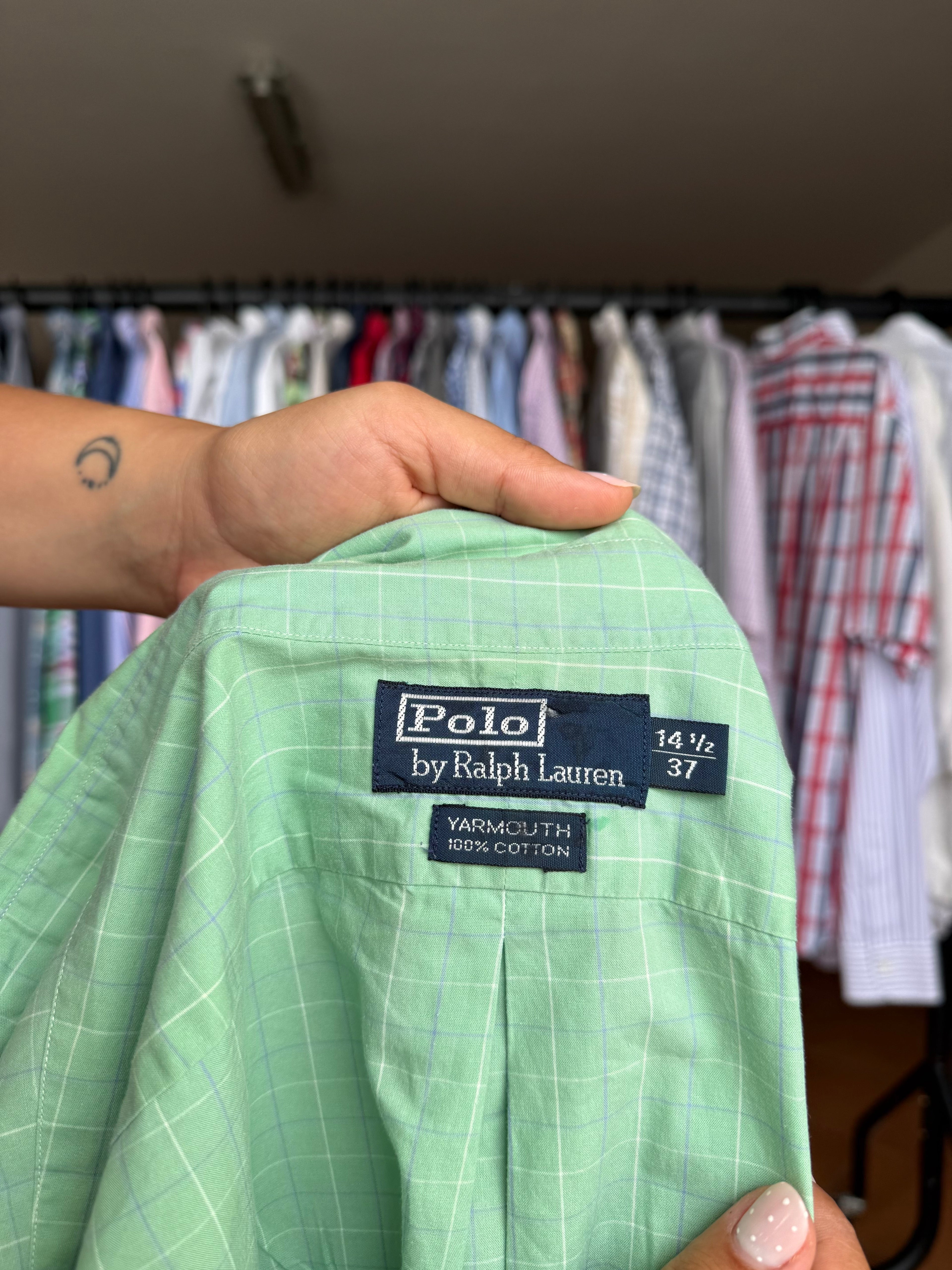 Camisa Ralph Lauren Verde Yarmouth 100% Algodão - Tamanho L
