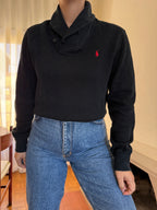 Camisola Ralph Lauren Preta Gola Xaile | Logo Vermelho Preppy Classic