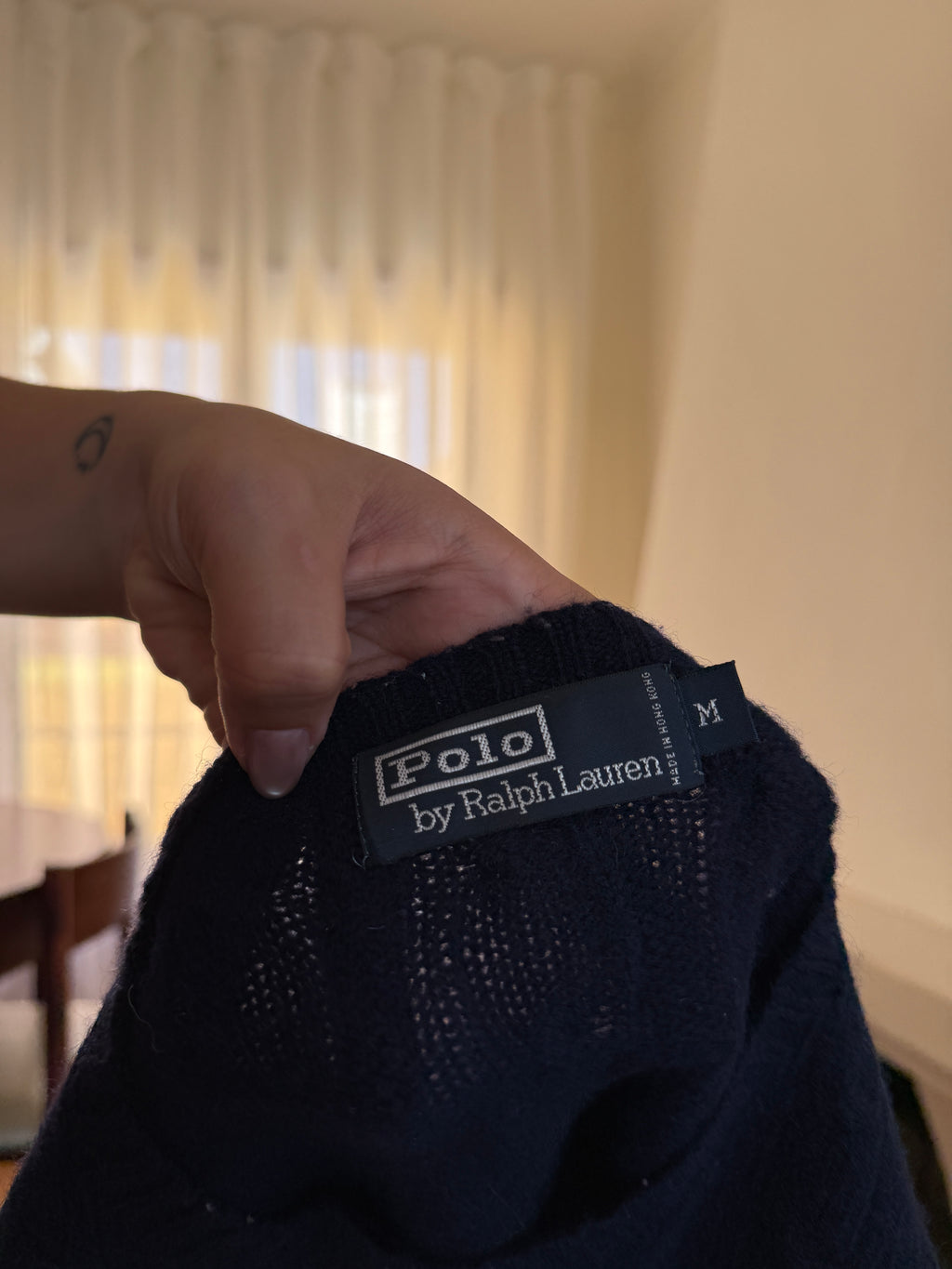 Camisola Ralph Lauren Azul Marinho Tranças Logo Bordô | Cable Knit Preppy