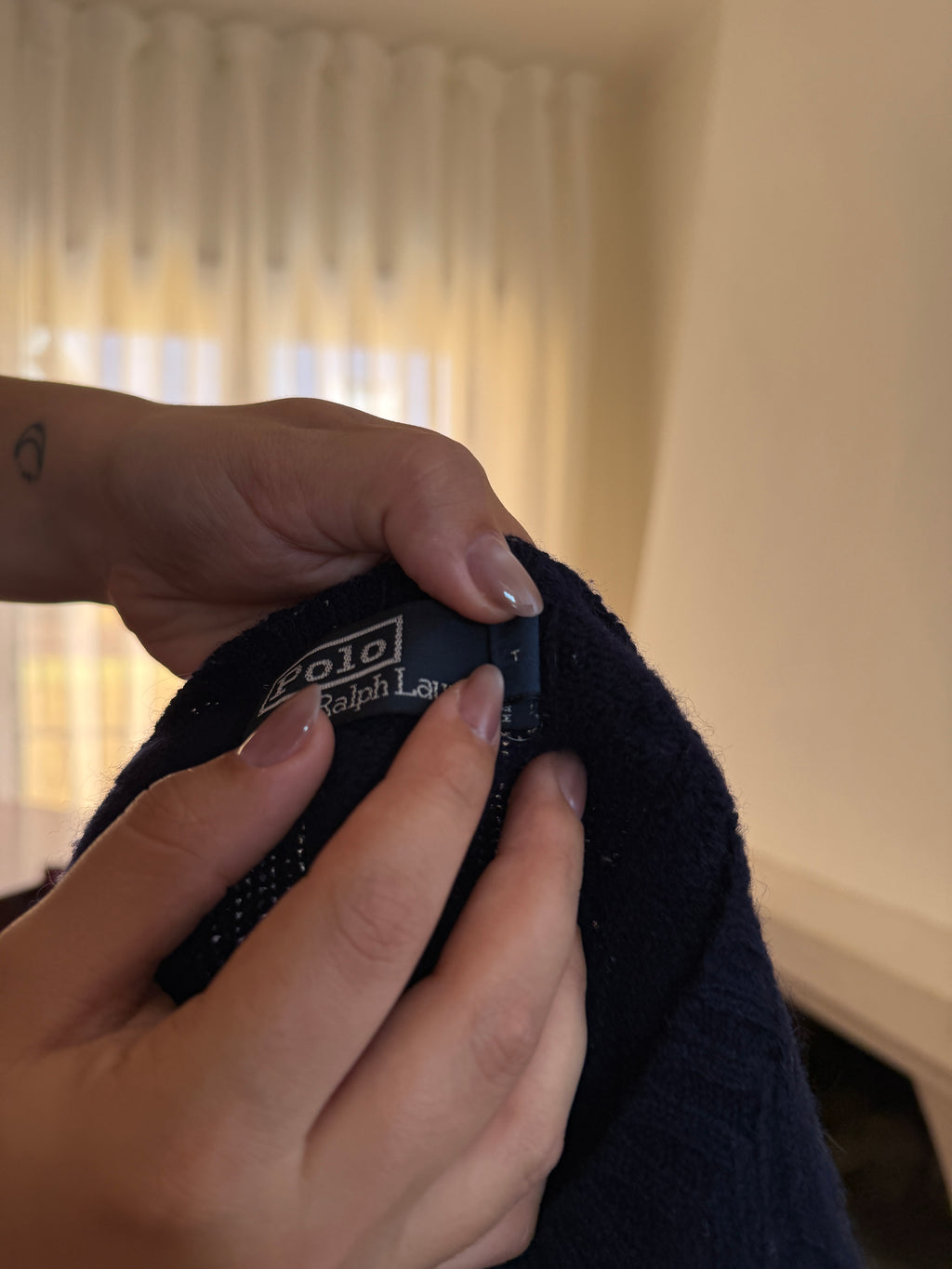 Camisola Ralph Lauren Azul Marinho Tranças Logo Bordô | Cable Knit Preppy