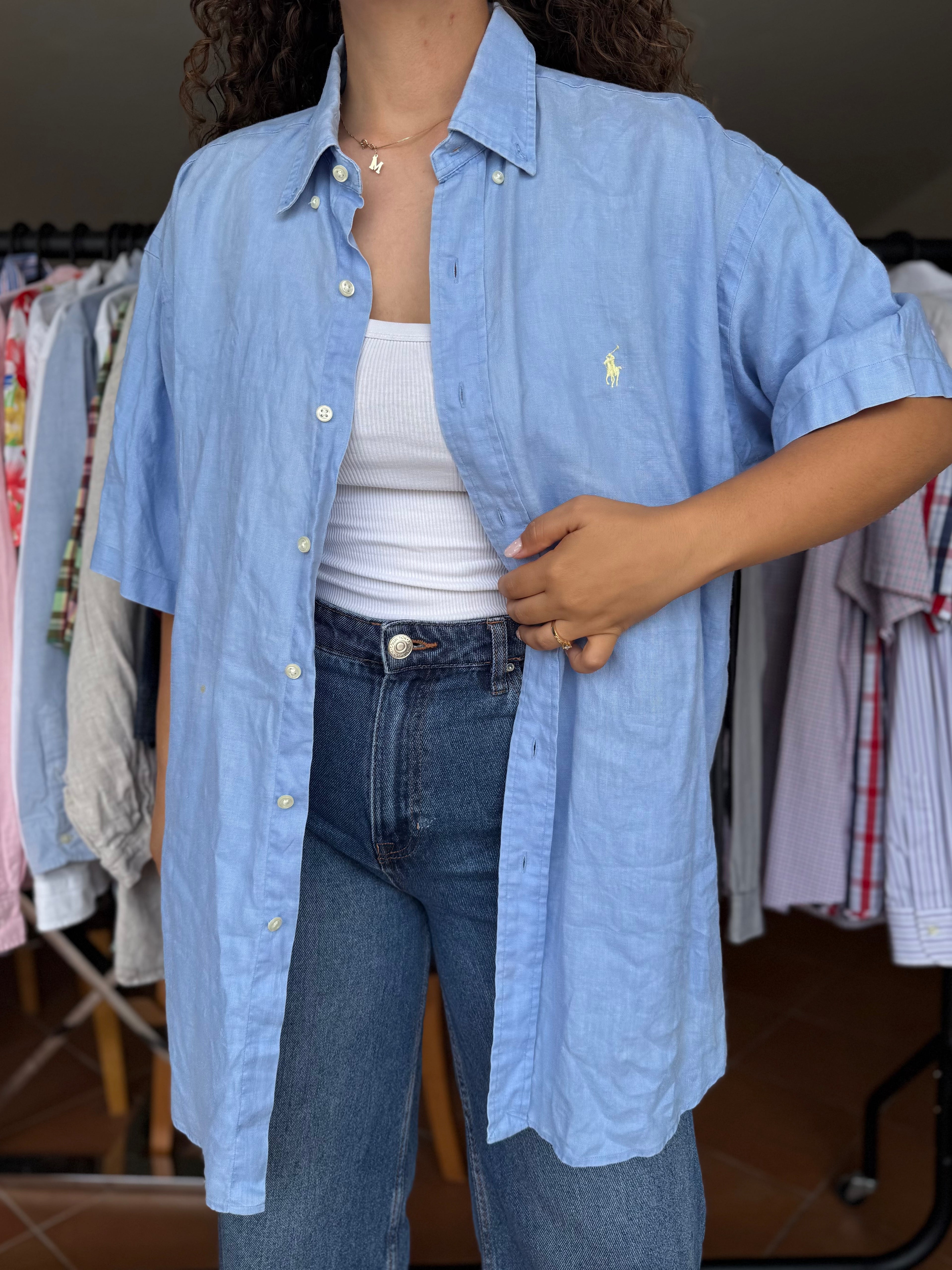 Camisa Polo Ralph Lauren 100% Linho - Tamanho L
