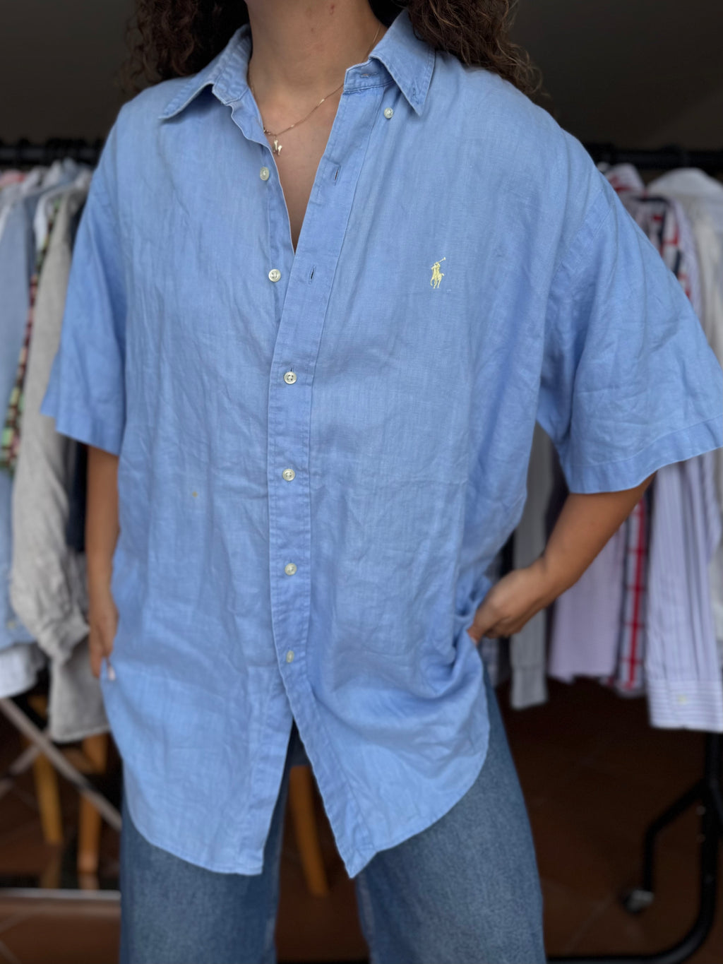 Camisa Polo Ralph Lauren 100% Linho - Tamanho L