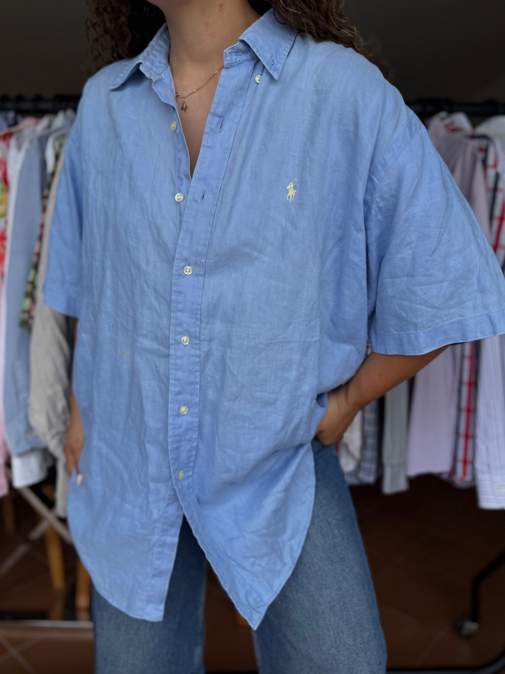 Camisa Polo Ralph Lauren 100% Linho - Tamanho L