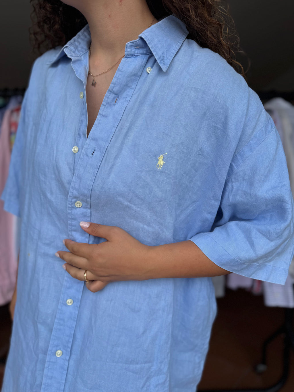Camisa Polo Ralph Lauren 100% Linho - Tamanho L