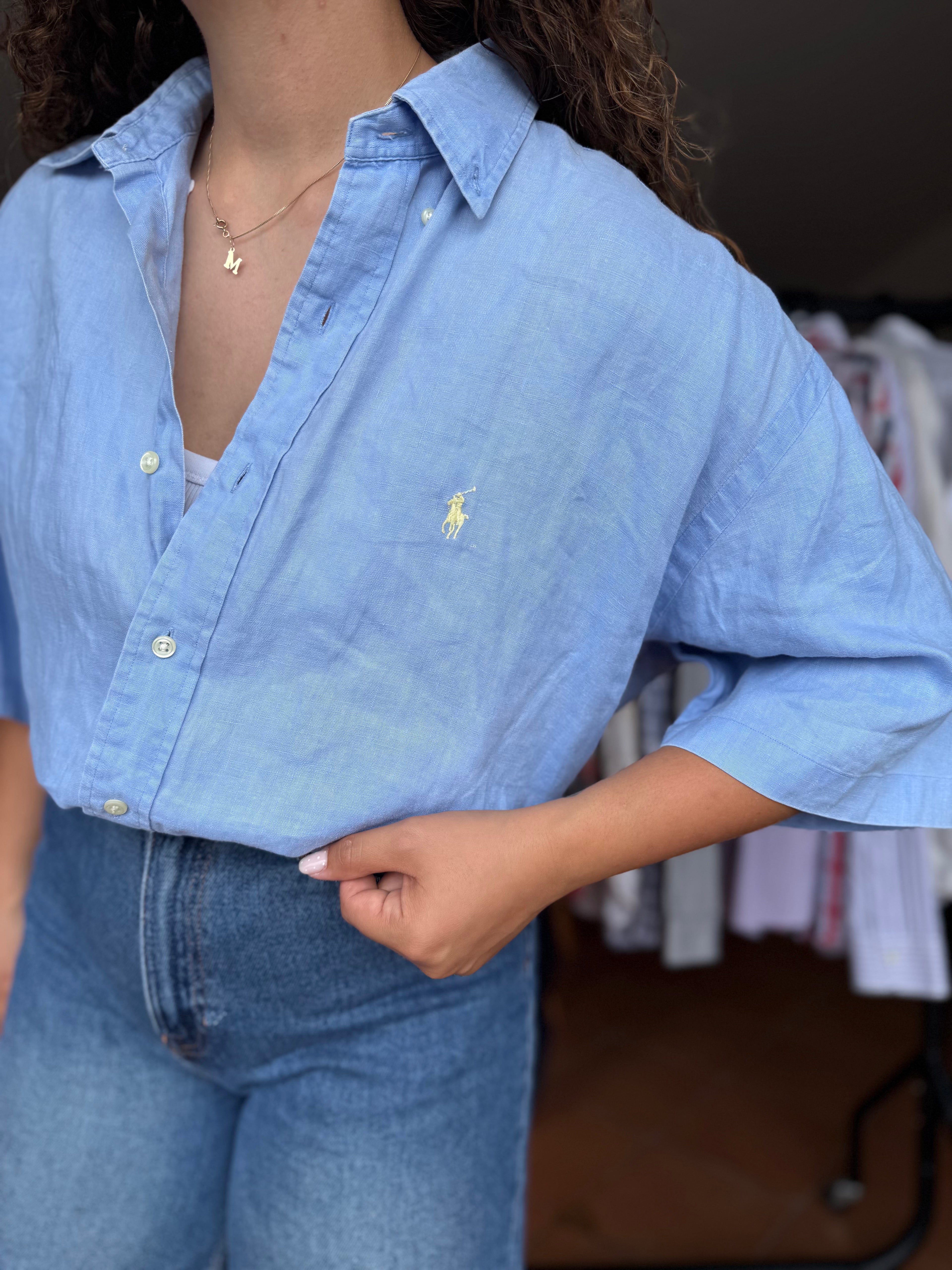 Camisa Polo Ralph Lauren 100% Linho - Tamanho L