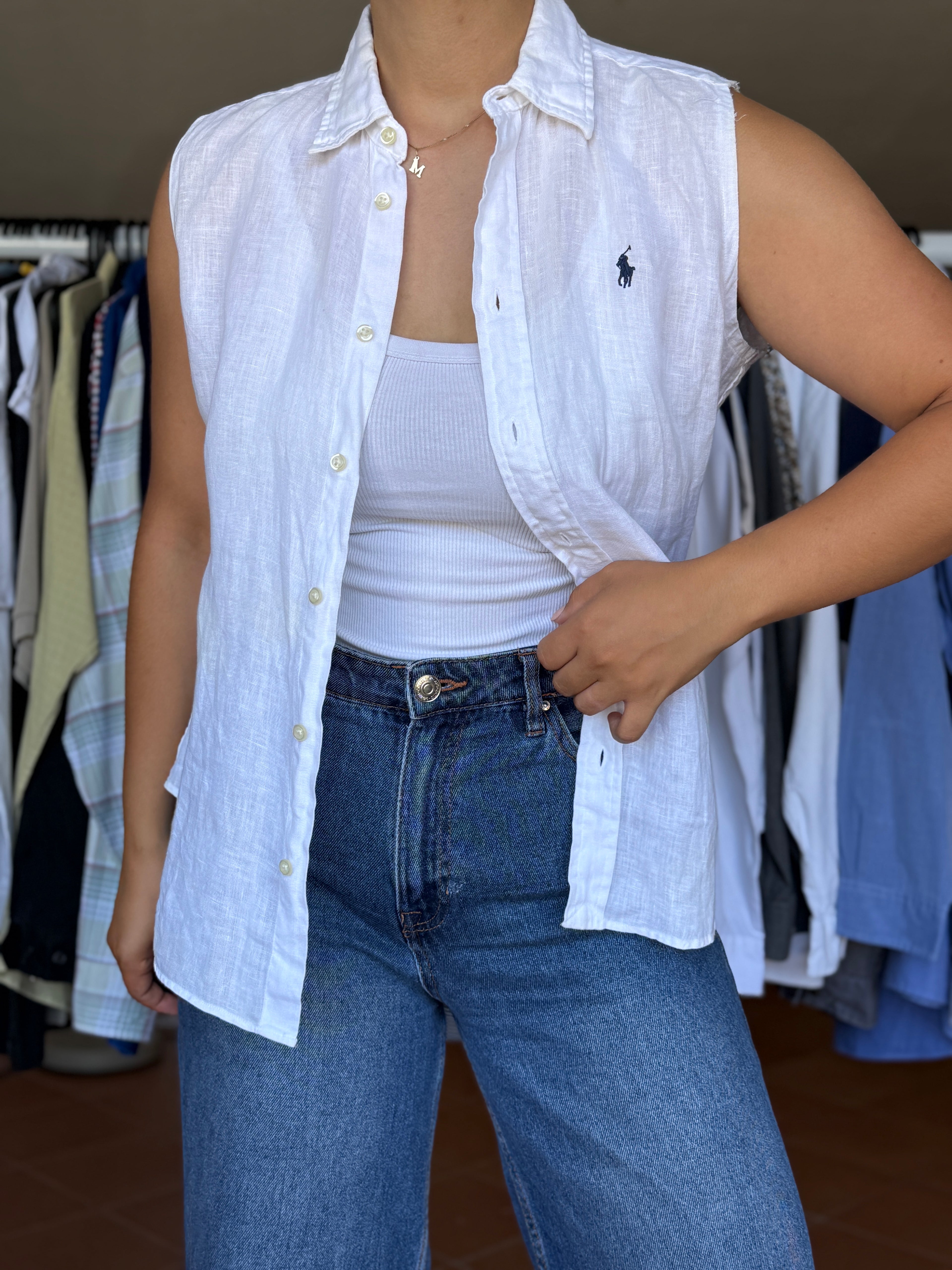 Camisa Polo Ralph Lauren 100% Linho - Tamanho S