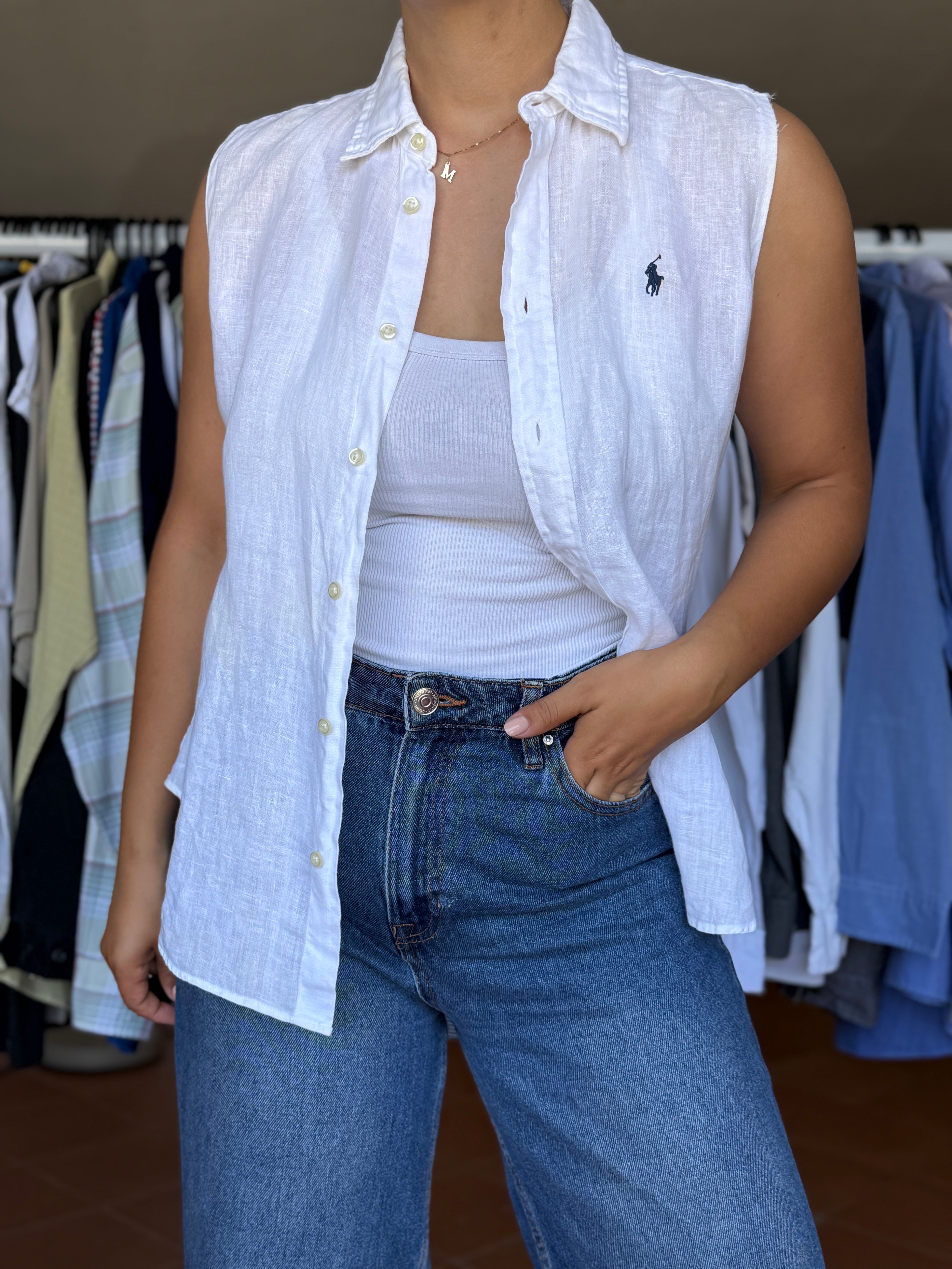 Camisa Polo Ralph Lauren 100% Linho - Tamanho S