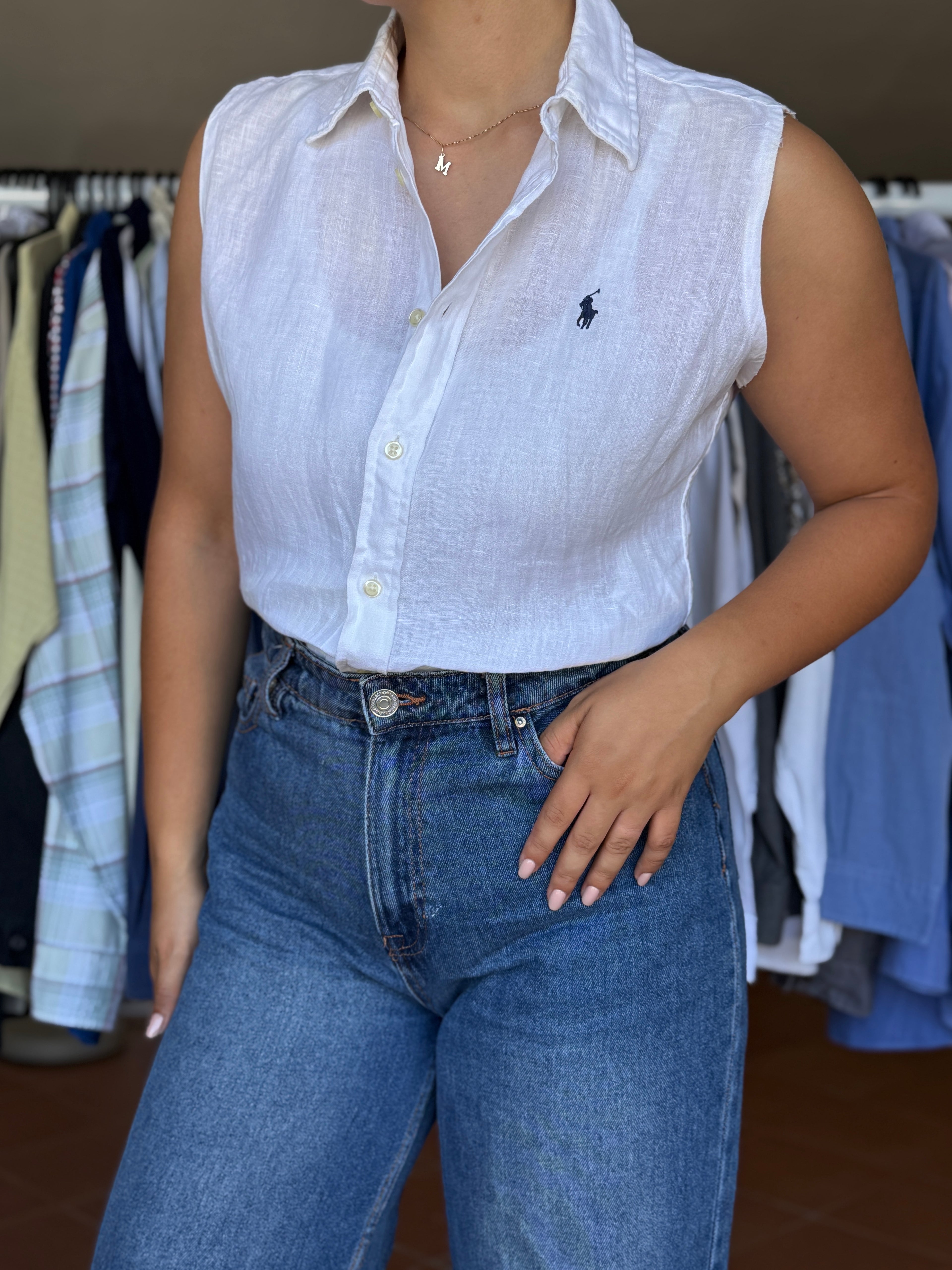 Camisa Polo Ralph Lauren 100% Linho - Tamanho S