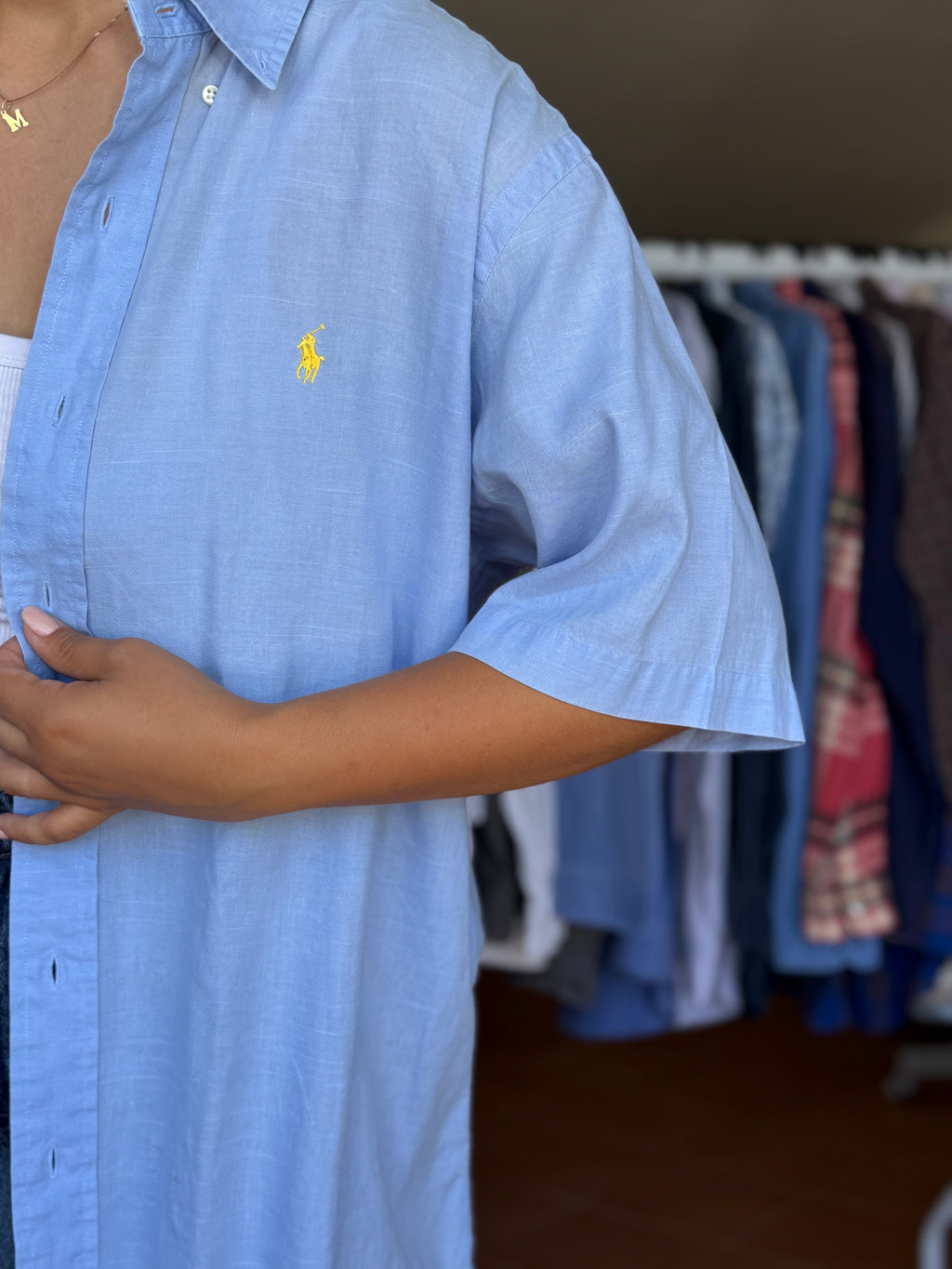 Camisa Ralph Lauren 59% Linho 41% Algodão - Tamanho L