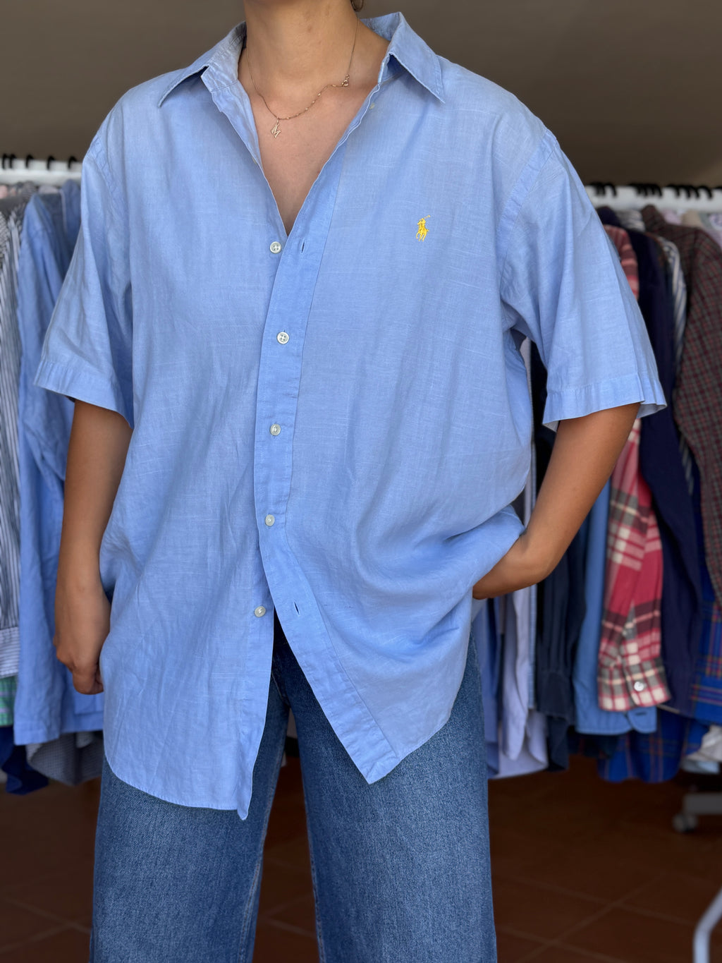 Camisa Ralph Lauren 59% Linho 41% Algodão - Tamanho L