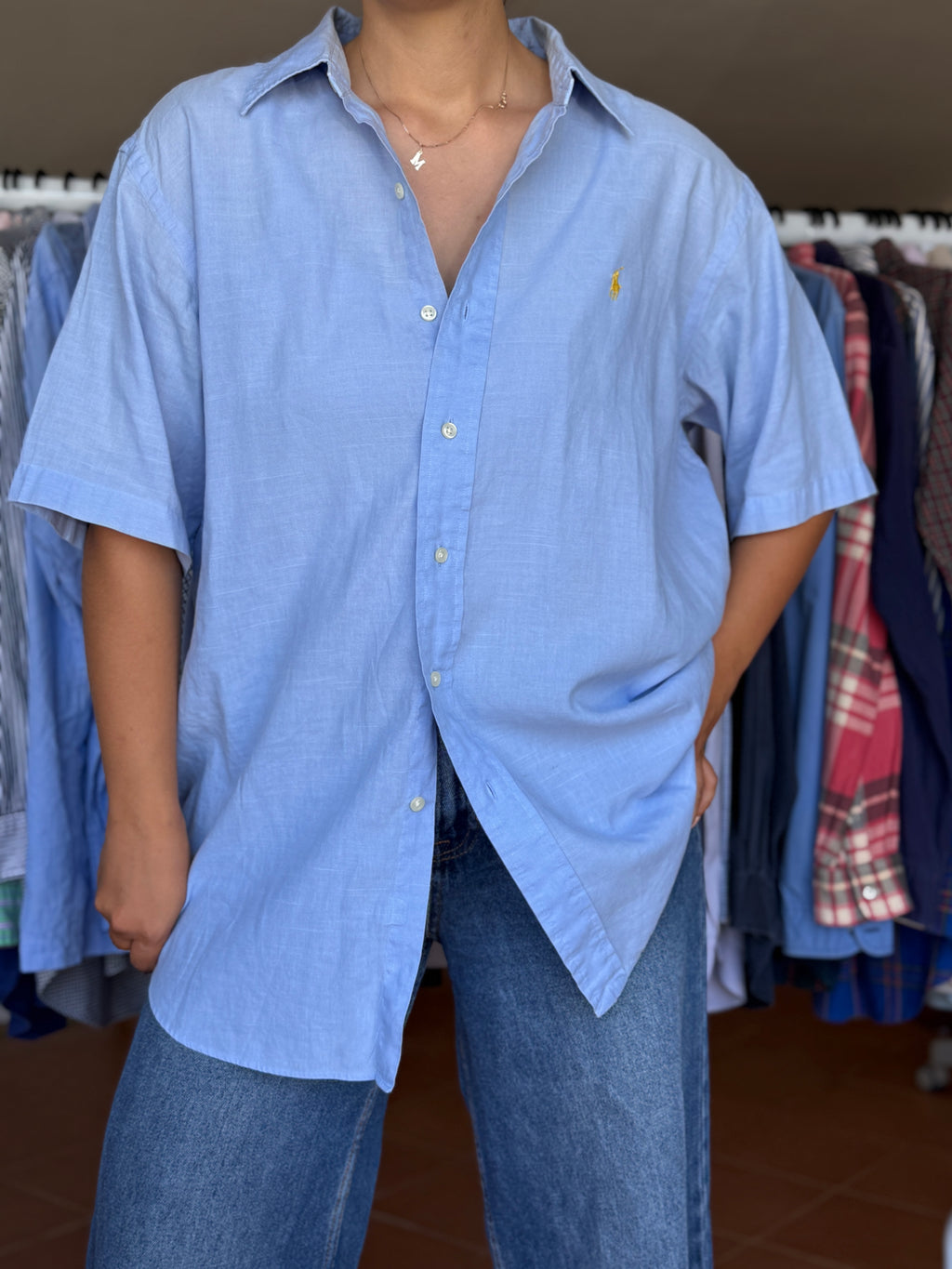 Camisa Ralph Lauren 59% Linho 41% Algodão - Tamanho L