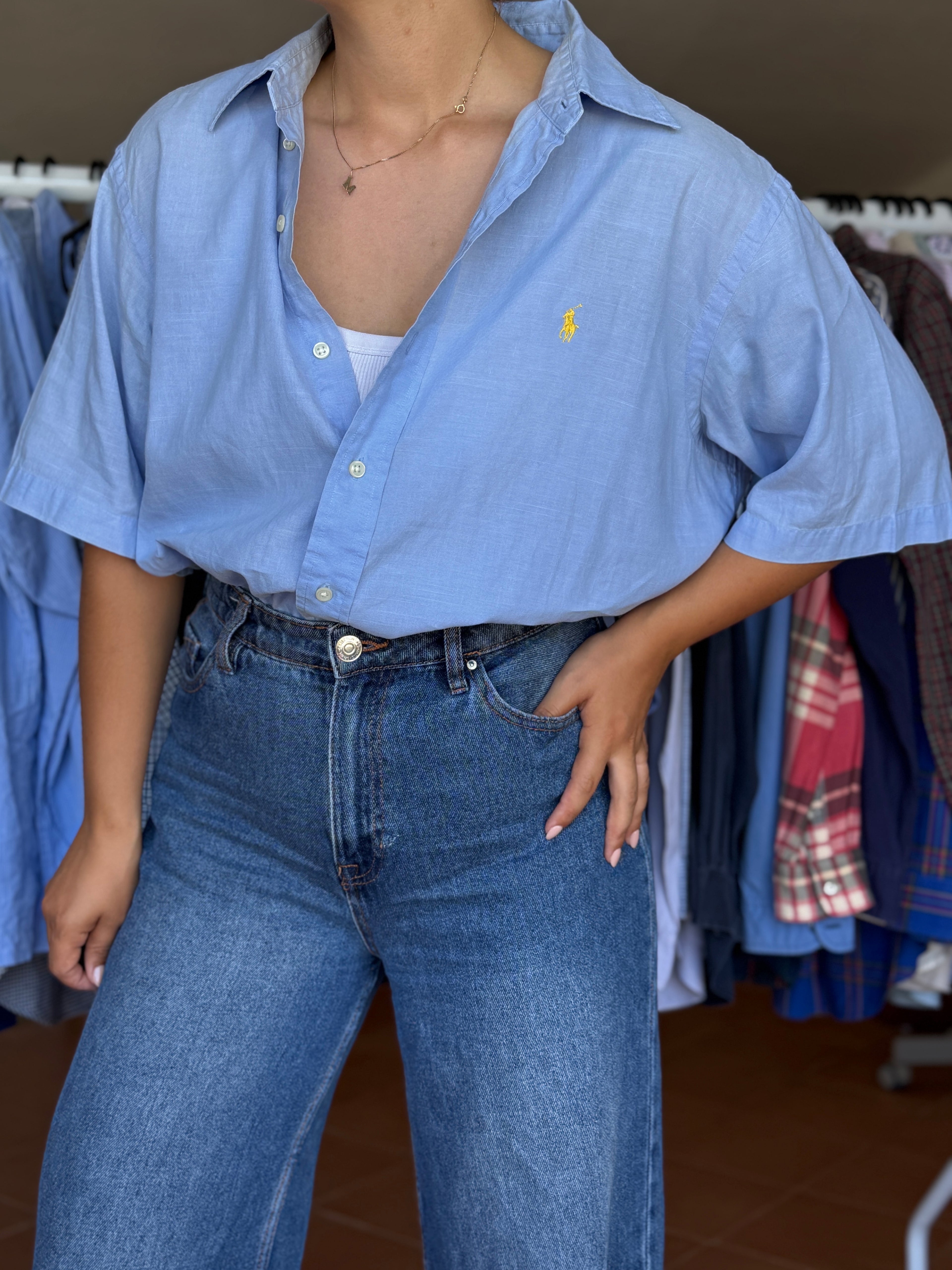 Camisa Ralph Lauren 59% Linho 41% Algodão - Tamanho L
