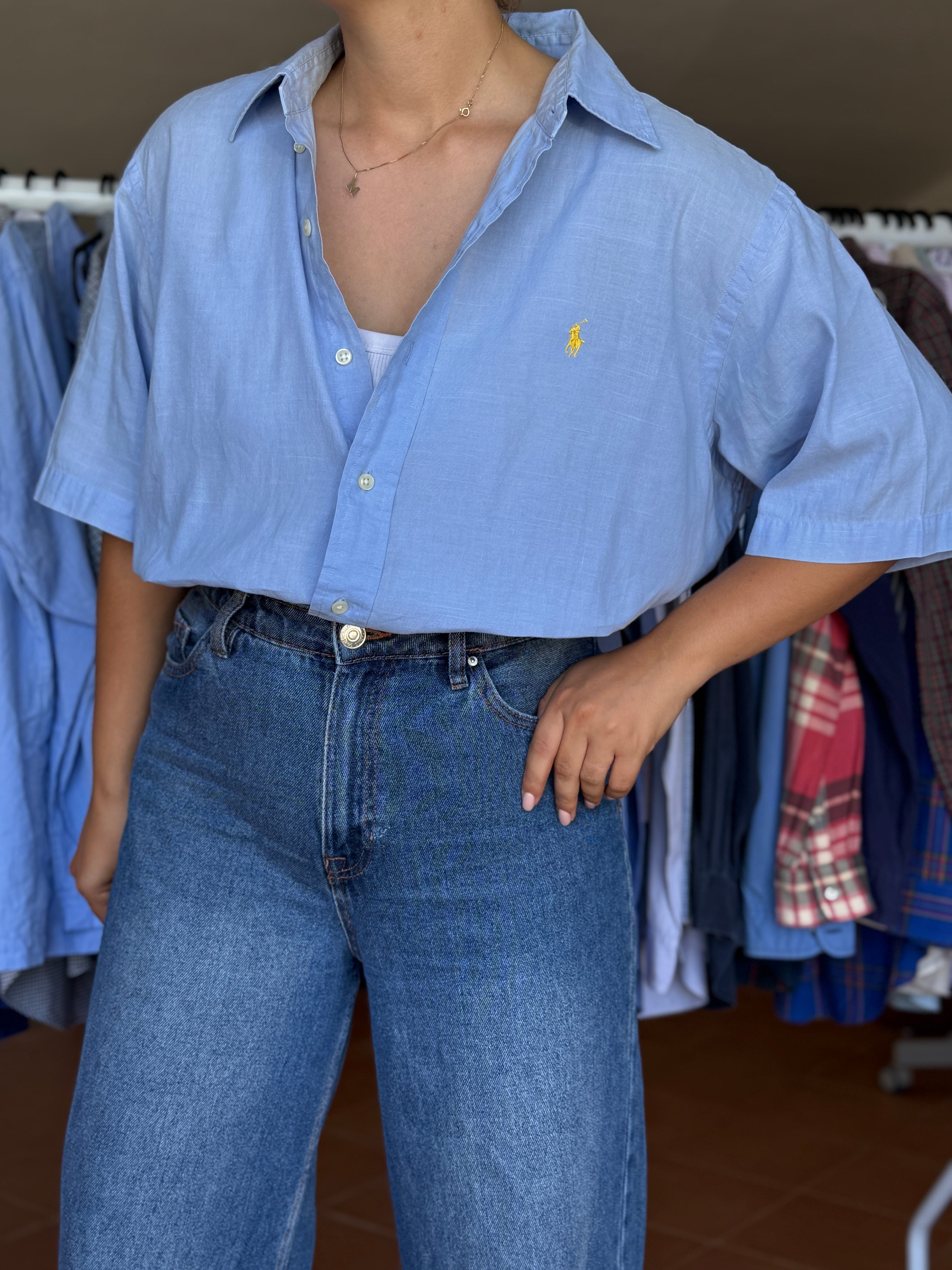 Camisa Ralph Lauren 59% Linho 41% Algodão - Tamanho L