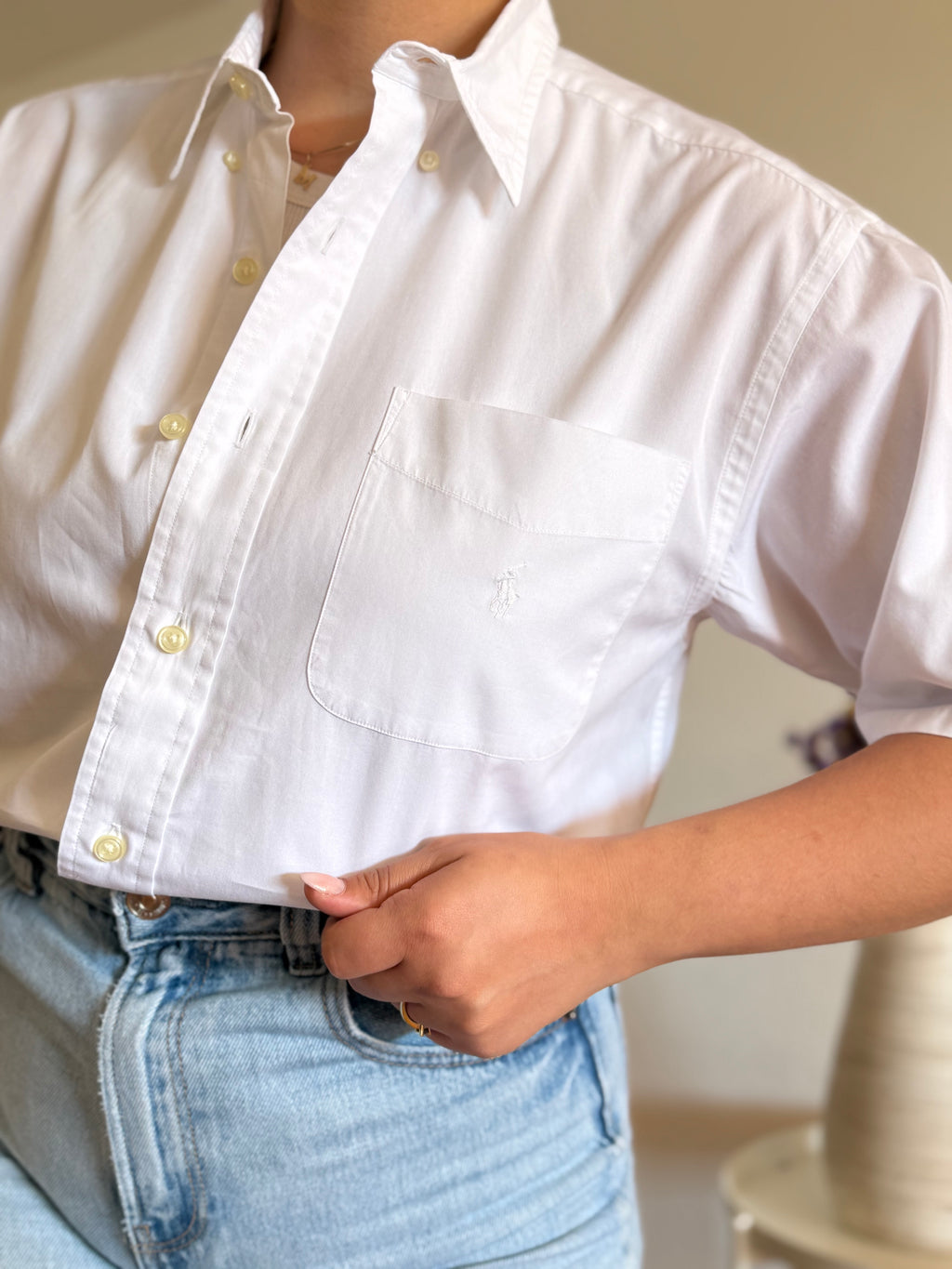 Camisa Polo Ralph Lauren White Essential