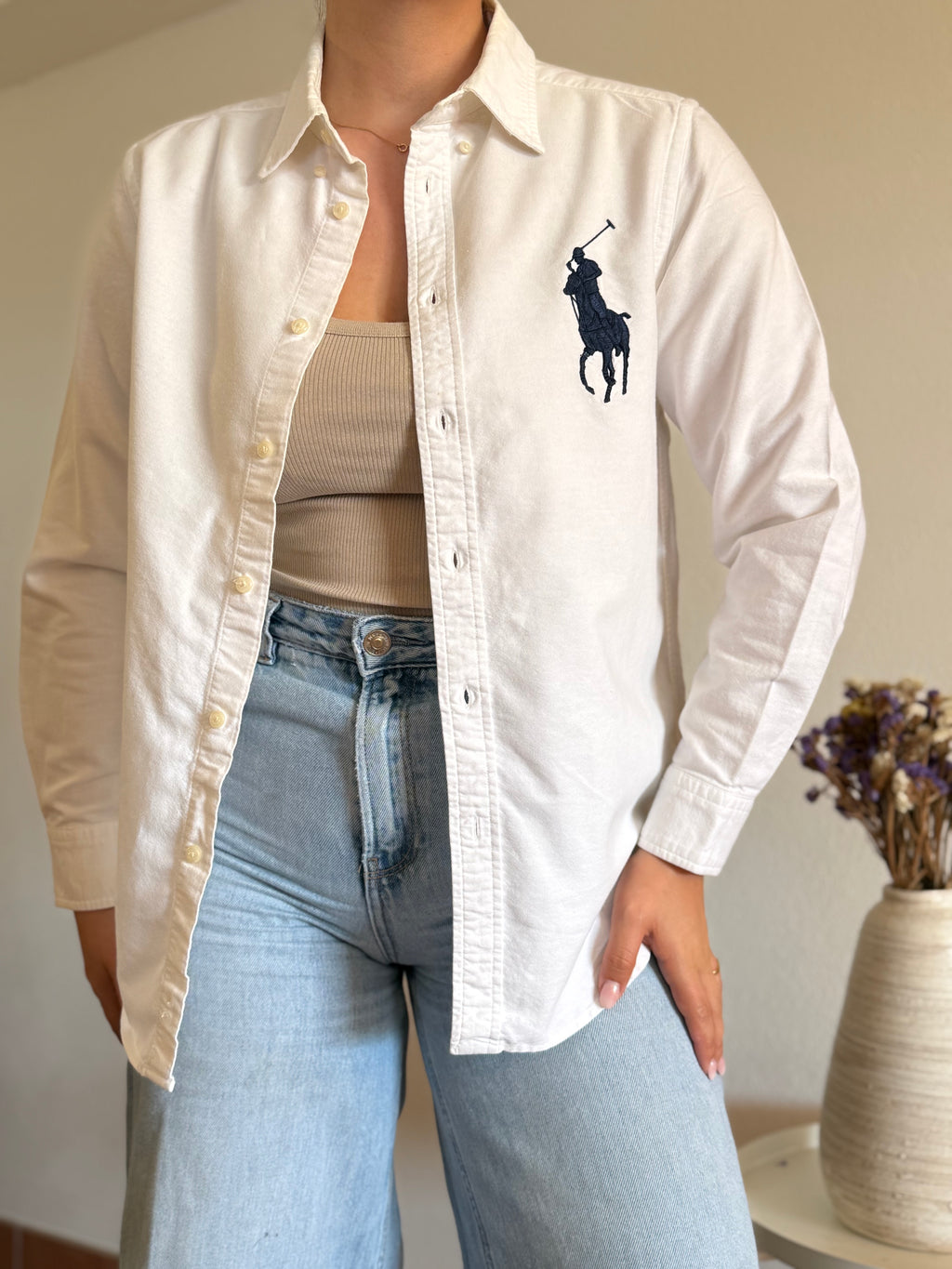 Camisa Ralph Lauren Big Pony White – Vintage Youth (Fits S-XS Adult)