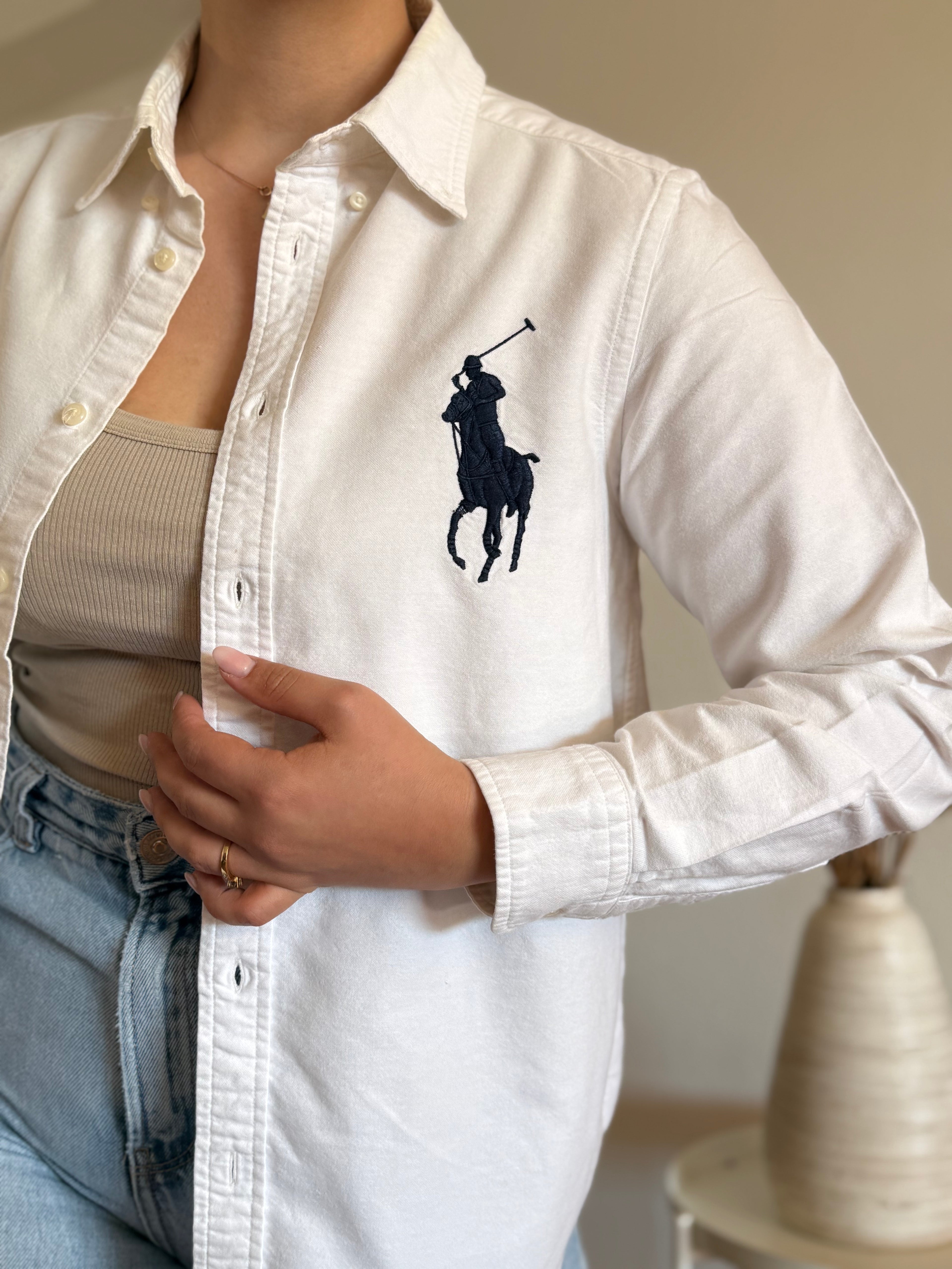 Camisa Ralph Lauren Big Pony White – Vintage Youth (Fits S-XS Adult)