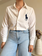 Camisa Ralph Lauren Big Pony White – Vintage Youth (Fits S-XS Adult)