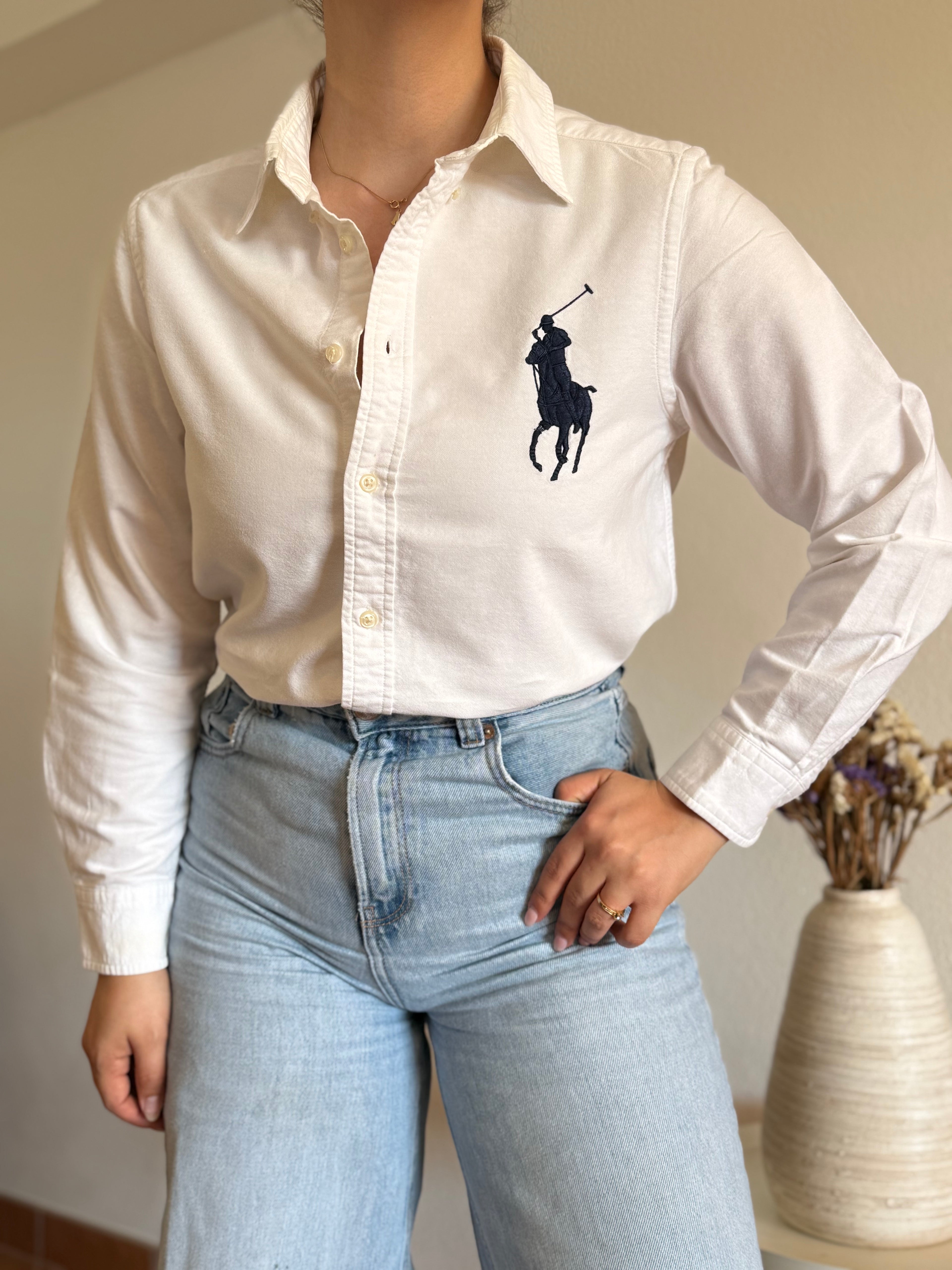 Camisa Ralph Lauren Big Pony White – Vintage Youth (Fits S-XS Adult)