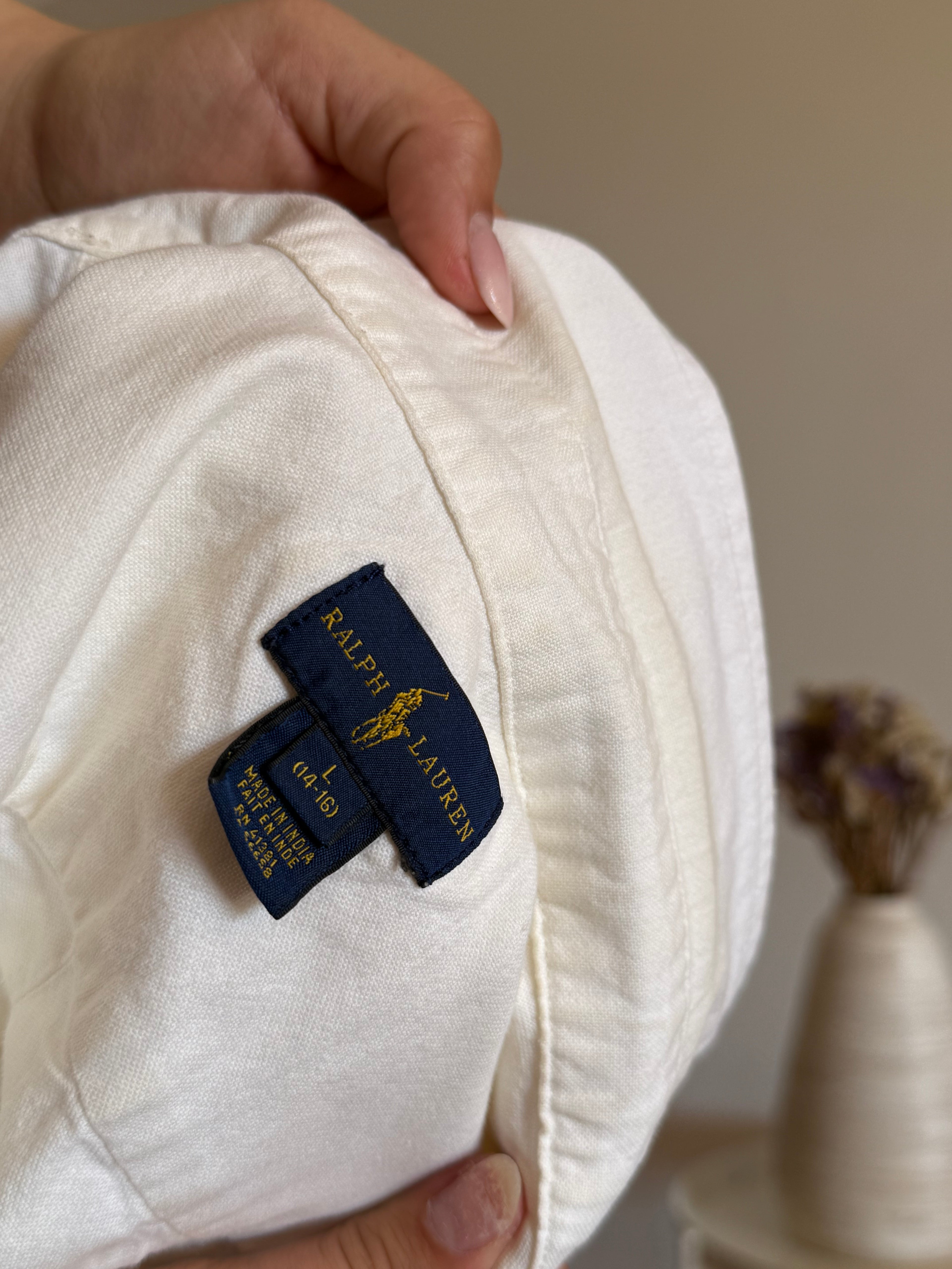 Camisa Ralph Lauren Big Pony White – Vintage Youth (Fits S-XS Adult)