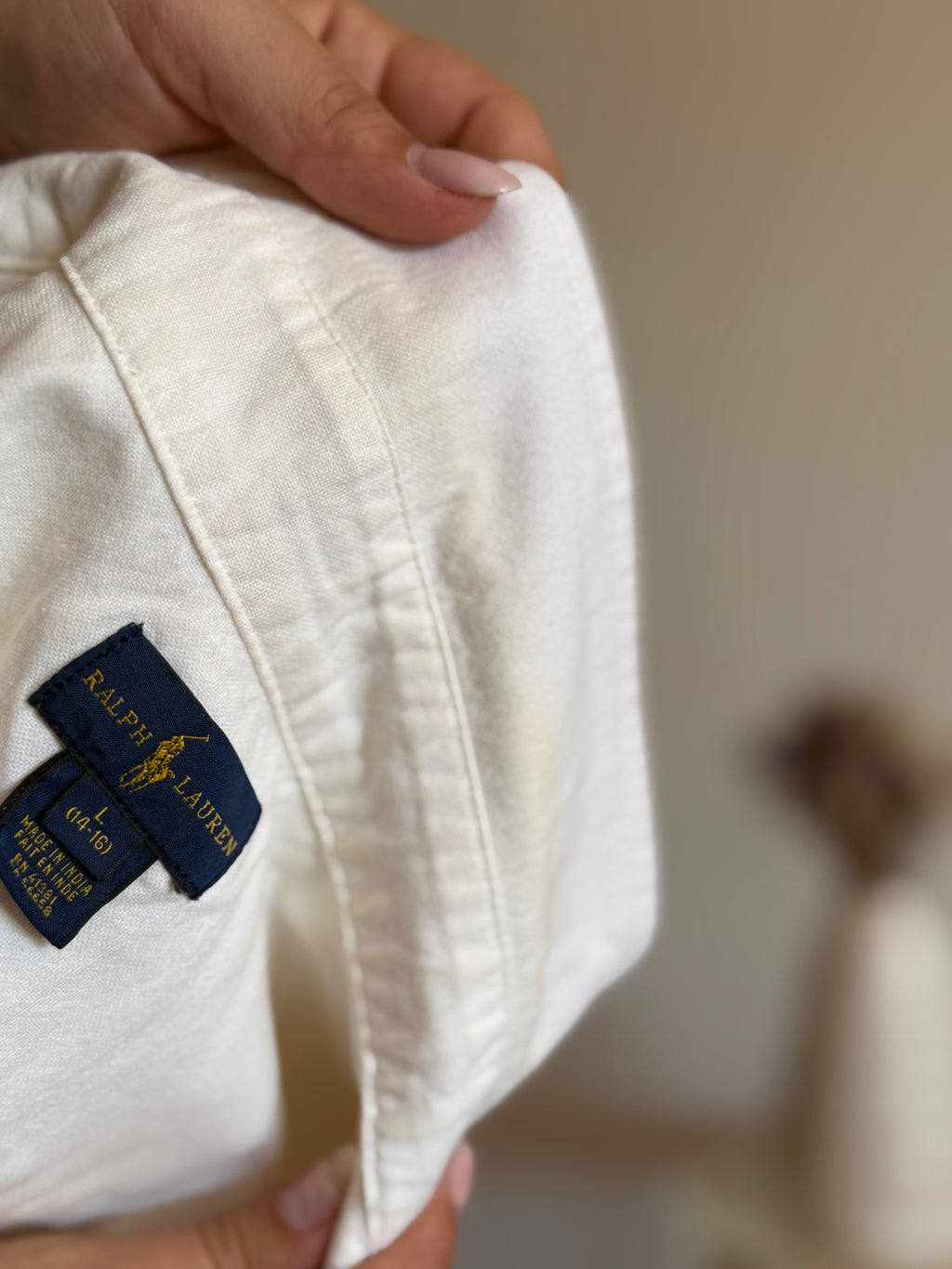 Camisa Ralph Lauren Big Pony White – Vintage Youth (Fits S-XS Adult)