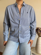 Camisa Ralph Lauren Blue Pinstripe – Vintage Youth (Fits M Adult)