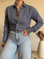 Camisa Polo Ralph Lauren Blue Plaid – Custom Fit (Vintage)