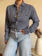 Camisa Polo Ralph Lauren Blue Plaid – Custom Fit (Vintage)