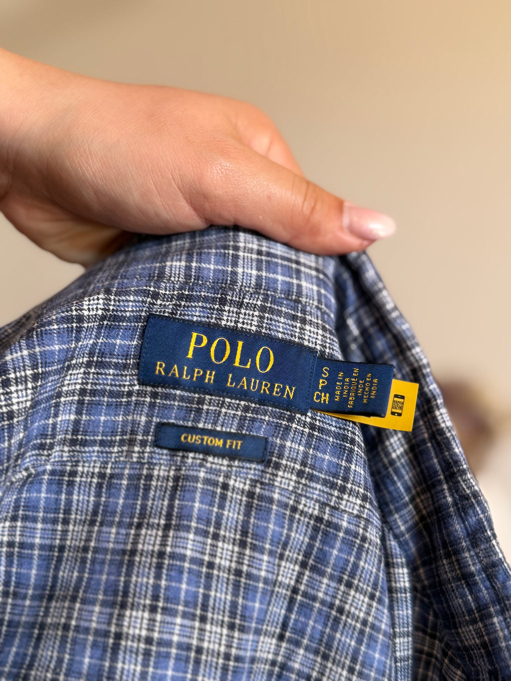 Camisa Polo Ralph Lauren Blue Plaid – Custom Fit (Vintage)
