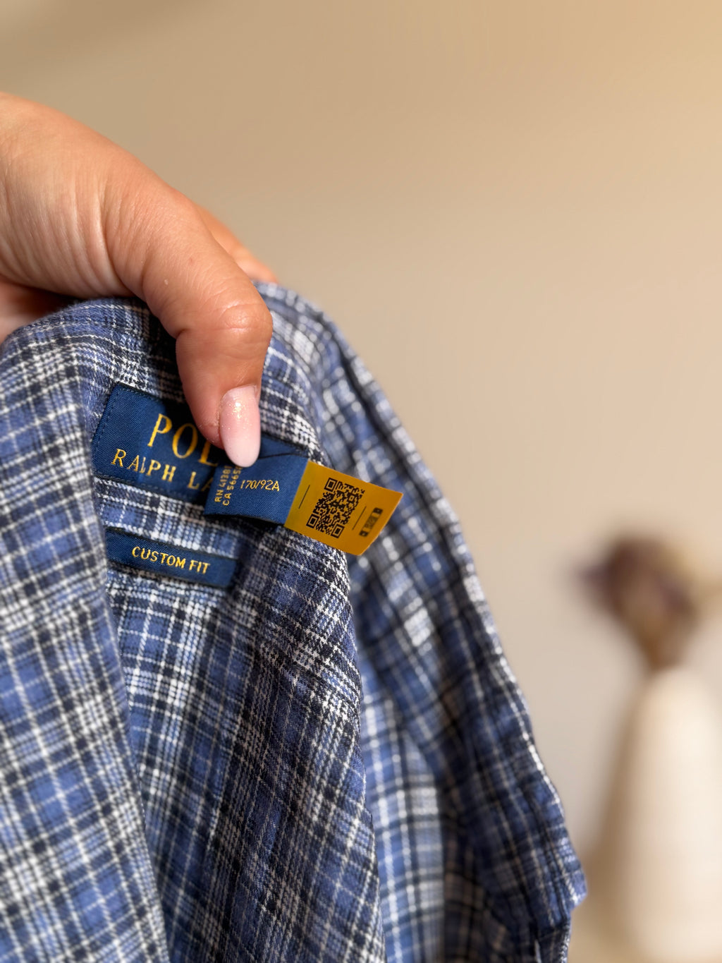 Camisa Polo Ralph Lauren Blue Plaid – Custom Fit (Vintage)