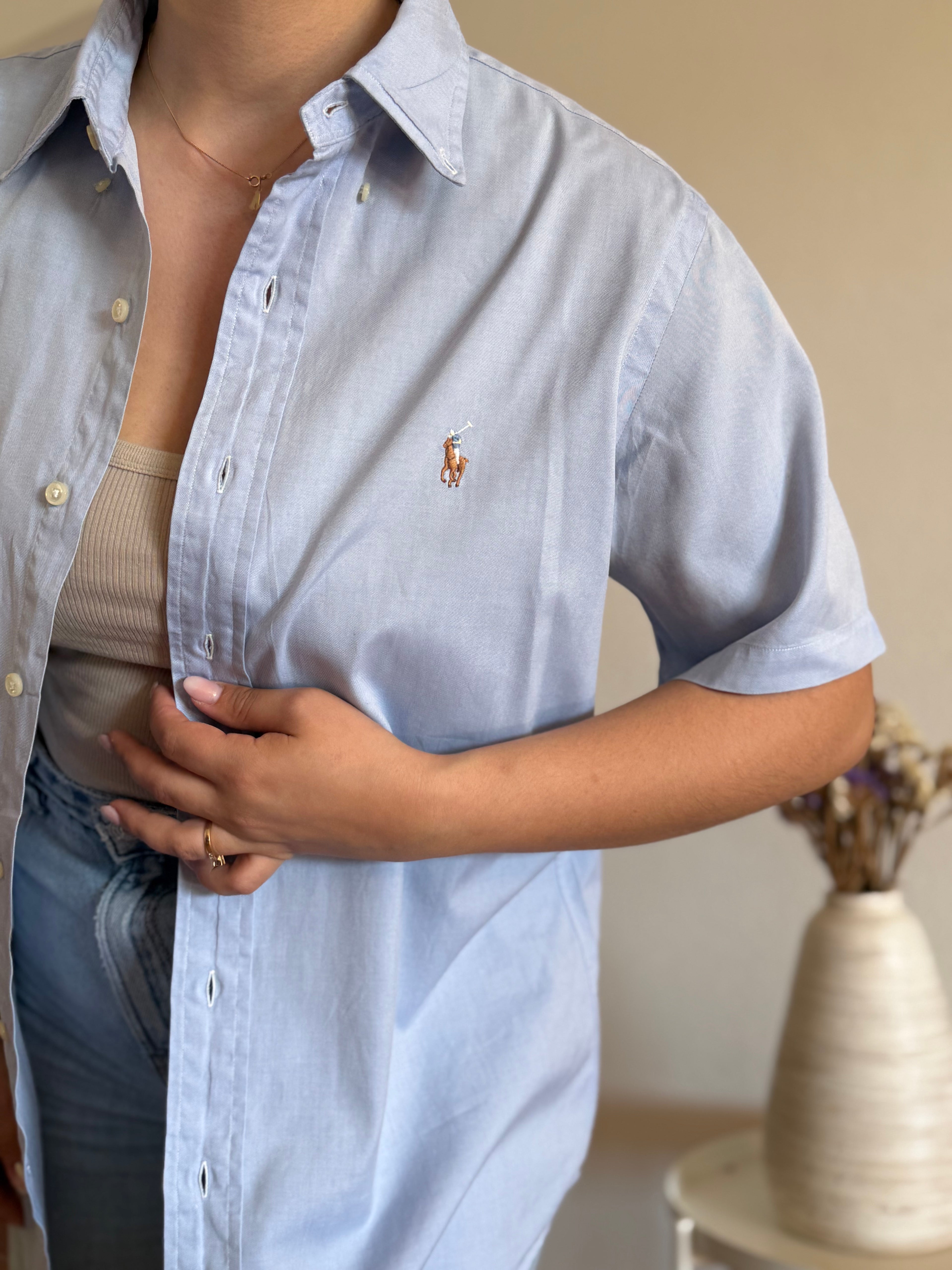 Camisa Polo Ralph Lauren Light Blue Oxford – Custom Fit (Vintage)