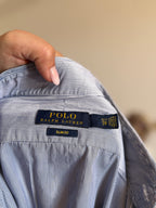 Camisa Polo Ralph Lauren Blue Micro-Pinstripe – Slim Fit (Vintage)