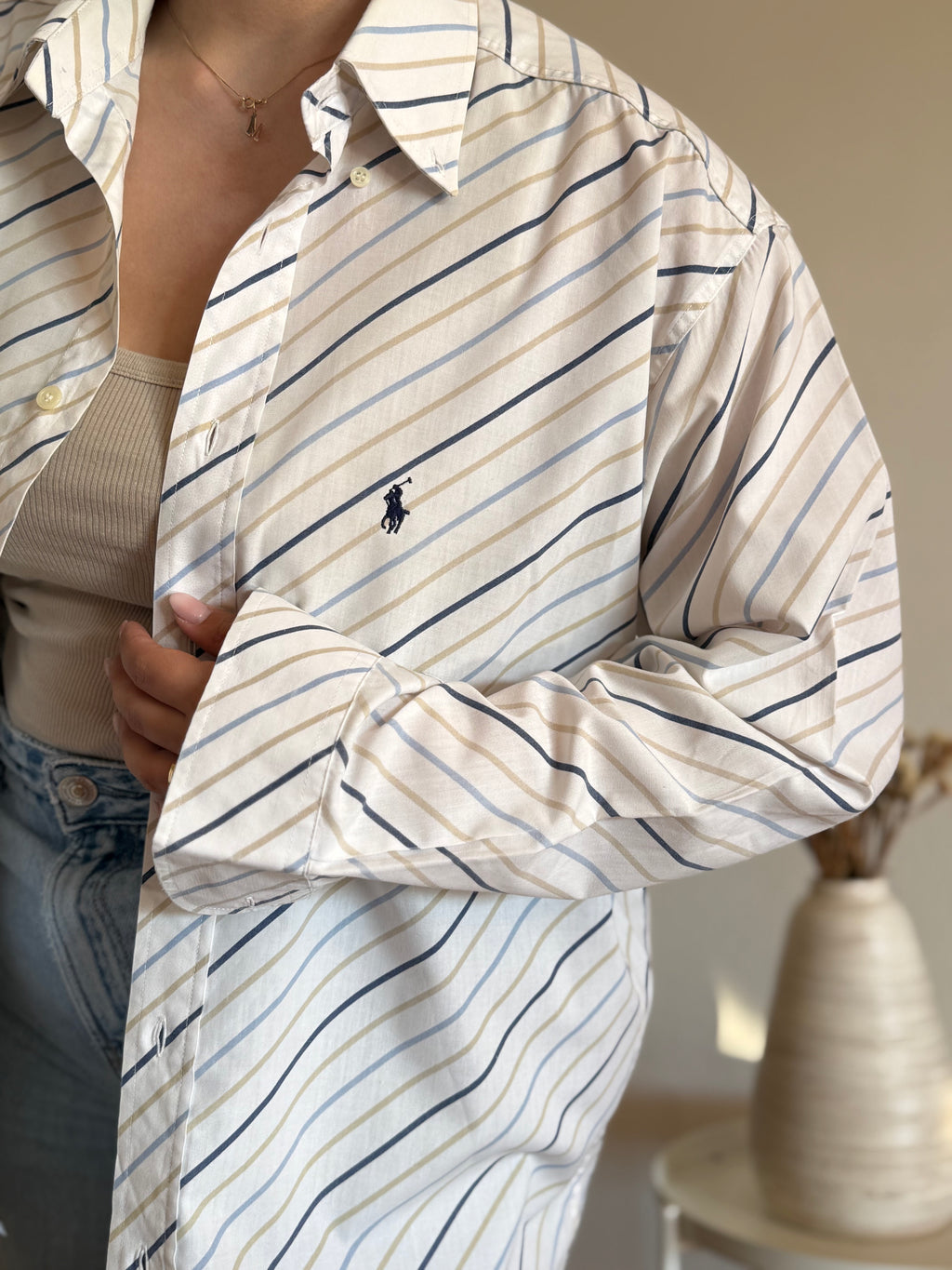 Camisa Polo Ralph Lauren Diagonal Multi-Stripe – Vintage Curated