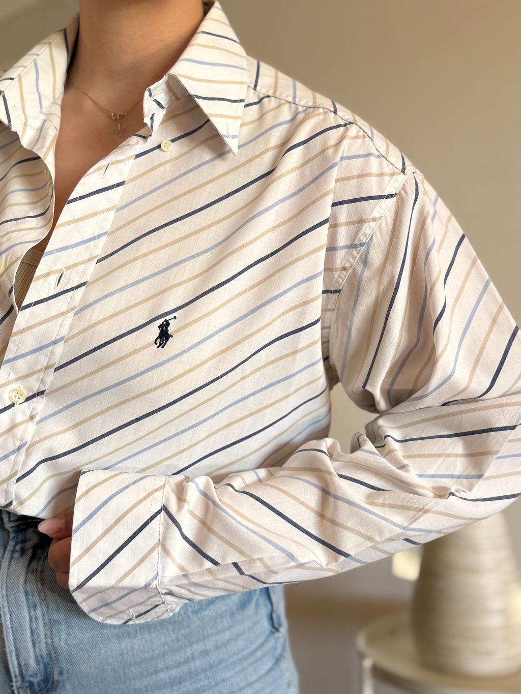 Camisa Polo Ralph Lauren Diagonal Multi-Stripe – Vintage Curated